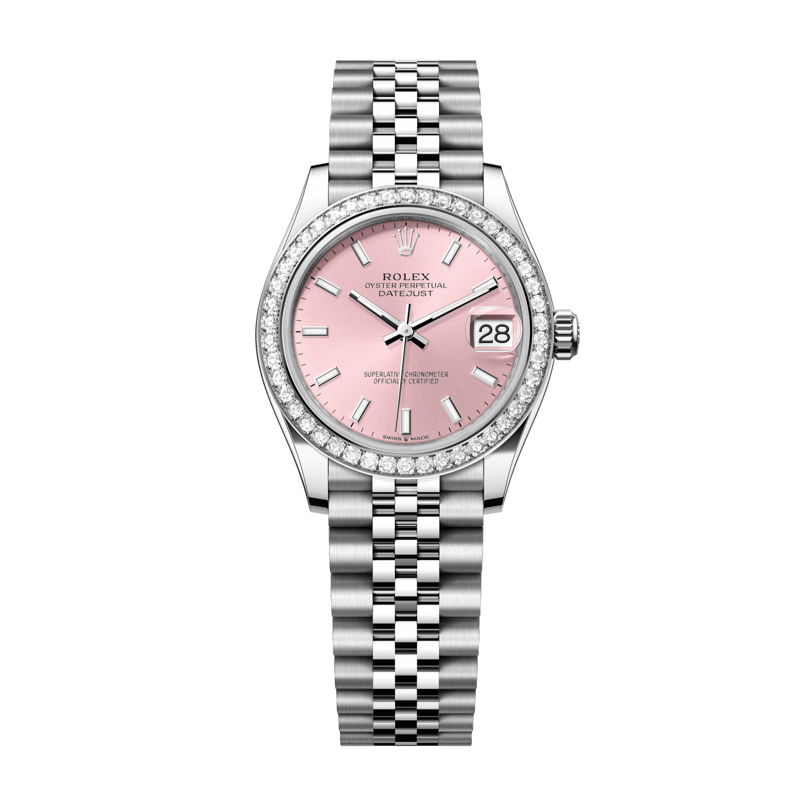 Rolex Datejust 31 31 mm Pink Dial with Diamonds Oystersteel and White Gold Jubilee Bracelet 278384rbr-0018 - WATCHXNYC
