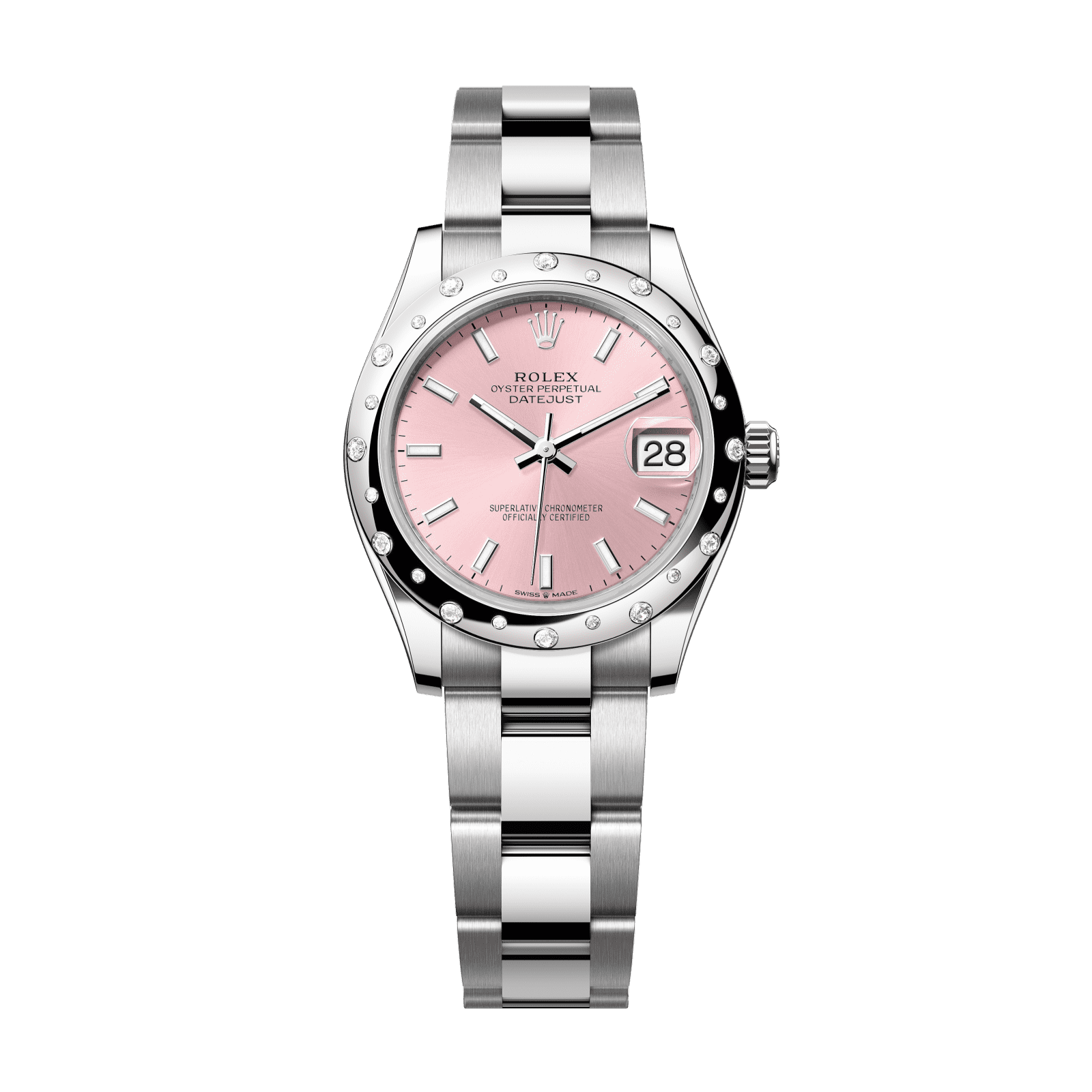 Rolex Datejust 31 31 mm Pink Dial with Diamonds Oystersteel and White Gold Oyster Bracelet 278344rbr-0015 - WATCHXNYC