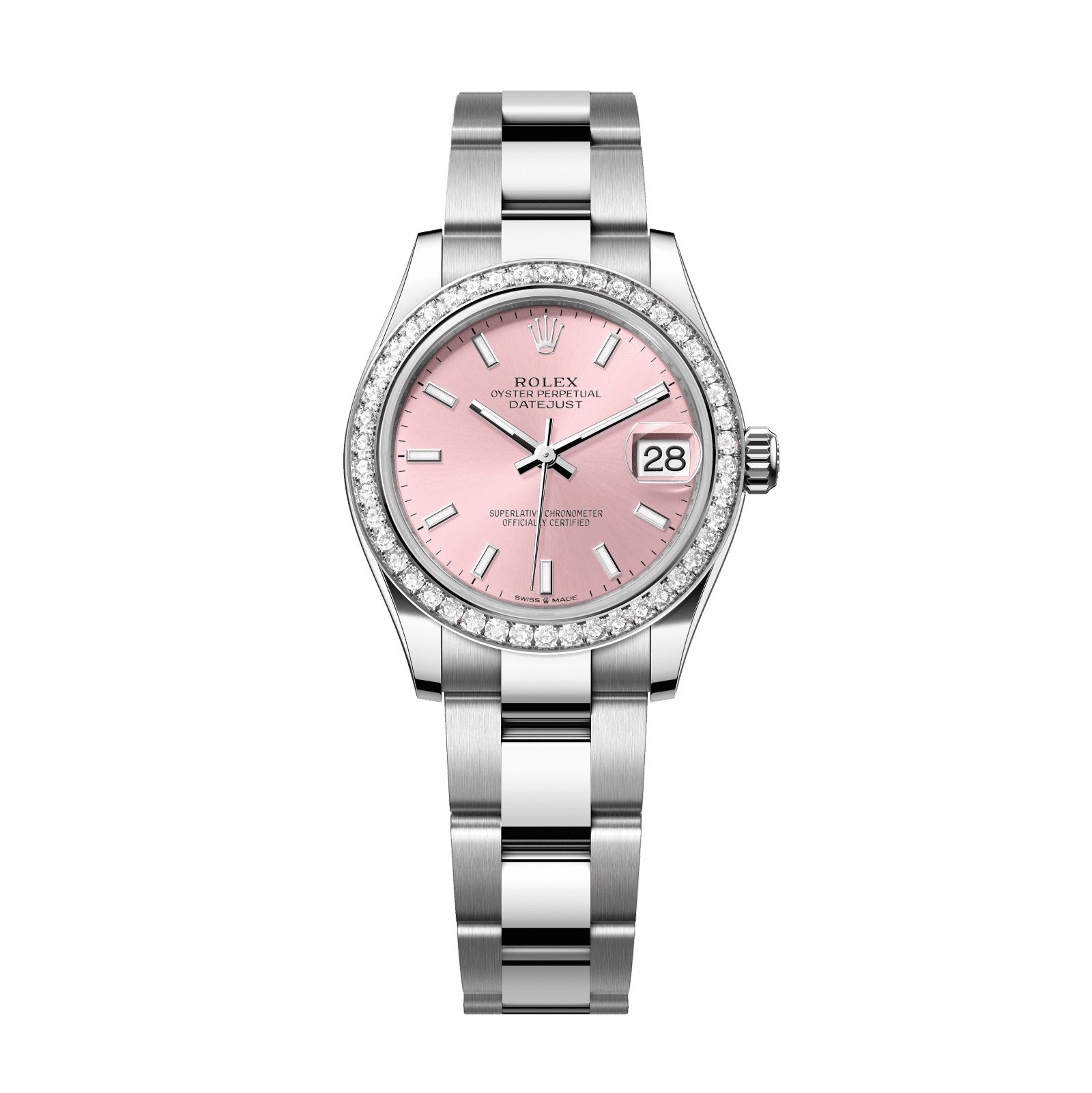 Rolex Datejust 31 31 mm Pink Dial with Diamonds Oystersteel and White Gold Oyster Bracelet 278384rbr-0017 - WATCHXNYC