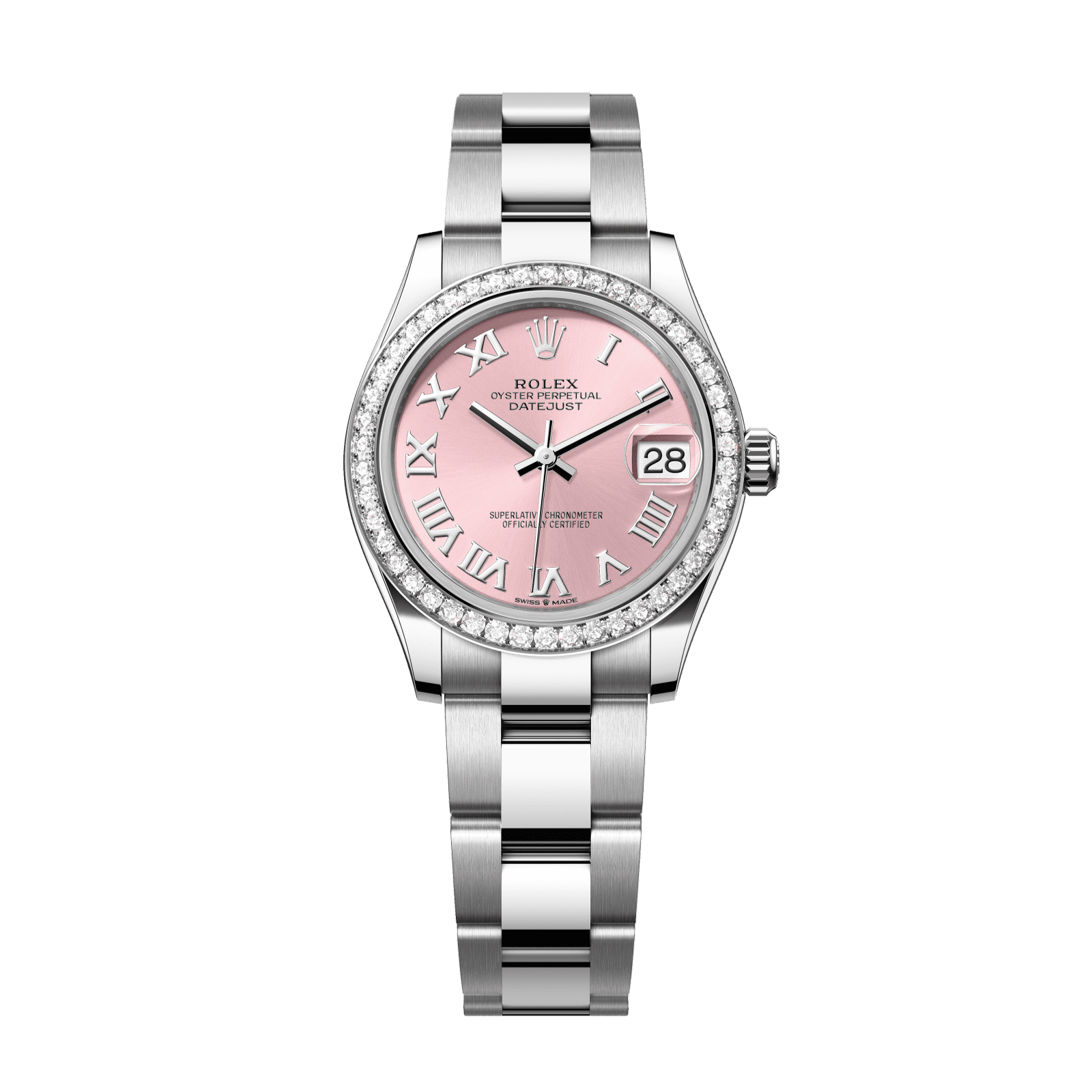 Rolex Datejust 31 31 mm Pink  Dial with Diamonds Oystersteel and White Gold Oyster Bracelet 278384rbr-0023 - WATCHXNYC