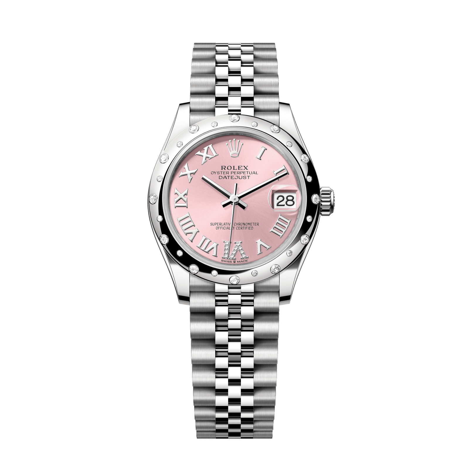 Rolex Datejust 31 31 mm Pink Set With Diamonds Dial Oystersteel and White Gold Jubilee Bracelet 278344rbr-0026 - WATCHXNYC