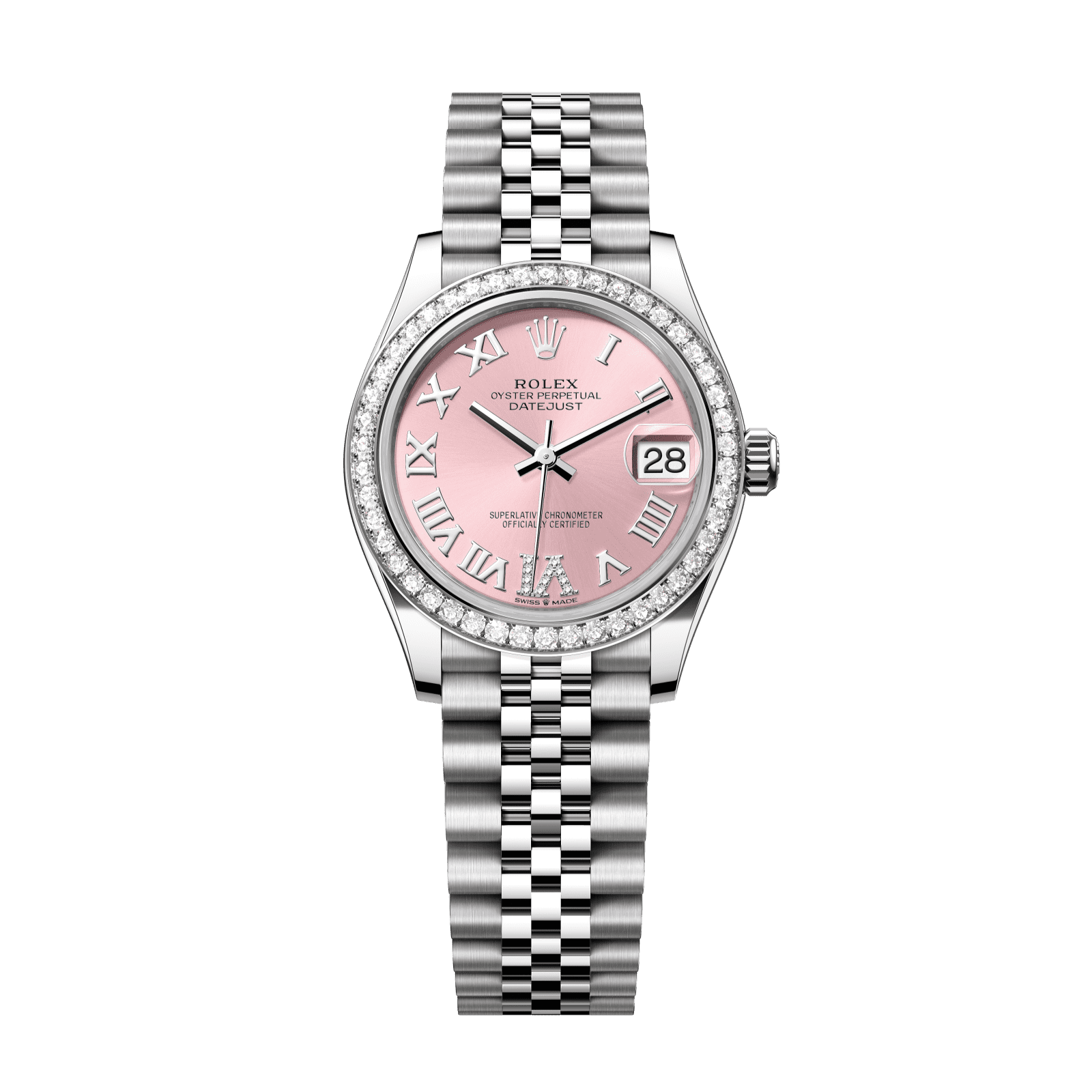 Rolex Datejust 31 31 mm Pink Set With Diamonds Dial Oystersteel and White Gold Jubilee Bracelet 278384rbr-0028 - WATCHXNYC
