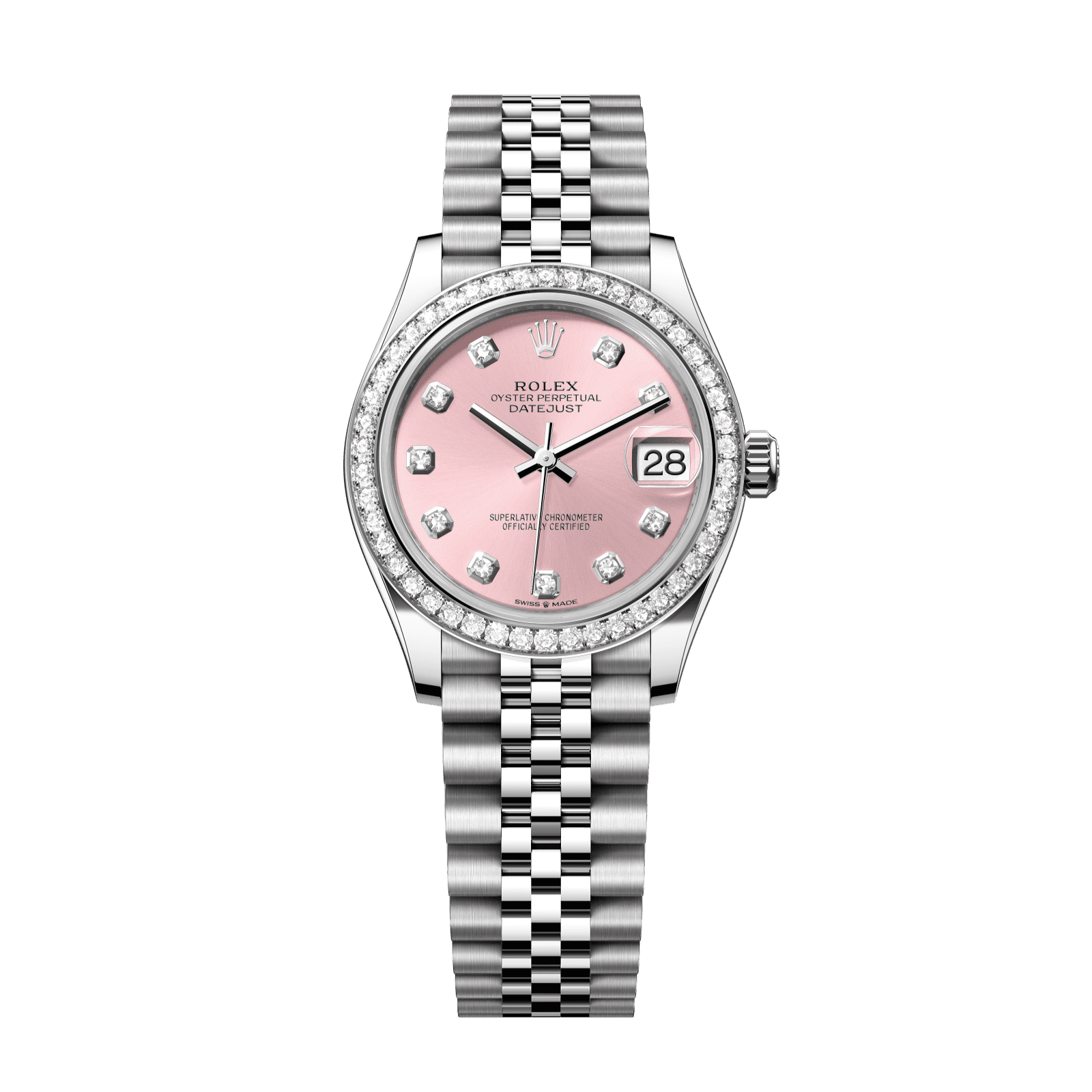 Rolex Datejust 31 31 mm Pink Set With Diamonds Dial Oystersteel and White Gold Jubilee Bracelet 278384rbr-0036 - WATCHXNYC