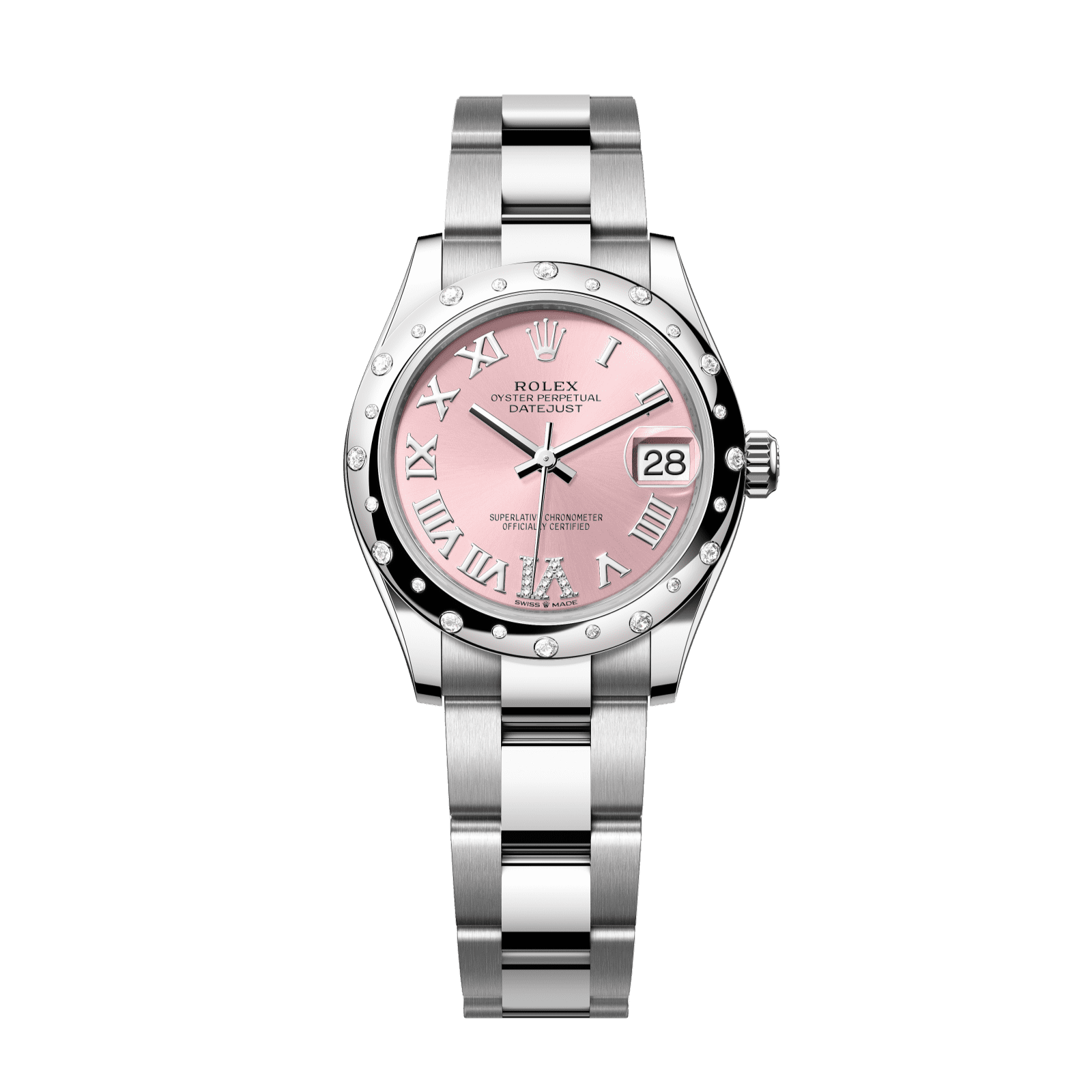 Rolex Datejust 31 31 mm Pink Set With Diamonds Dial Oystersteel and White Gold Oyster Bracelet 278344rbr-0025 - WATCHXNYC