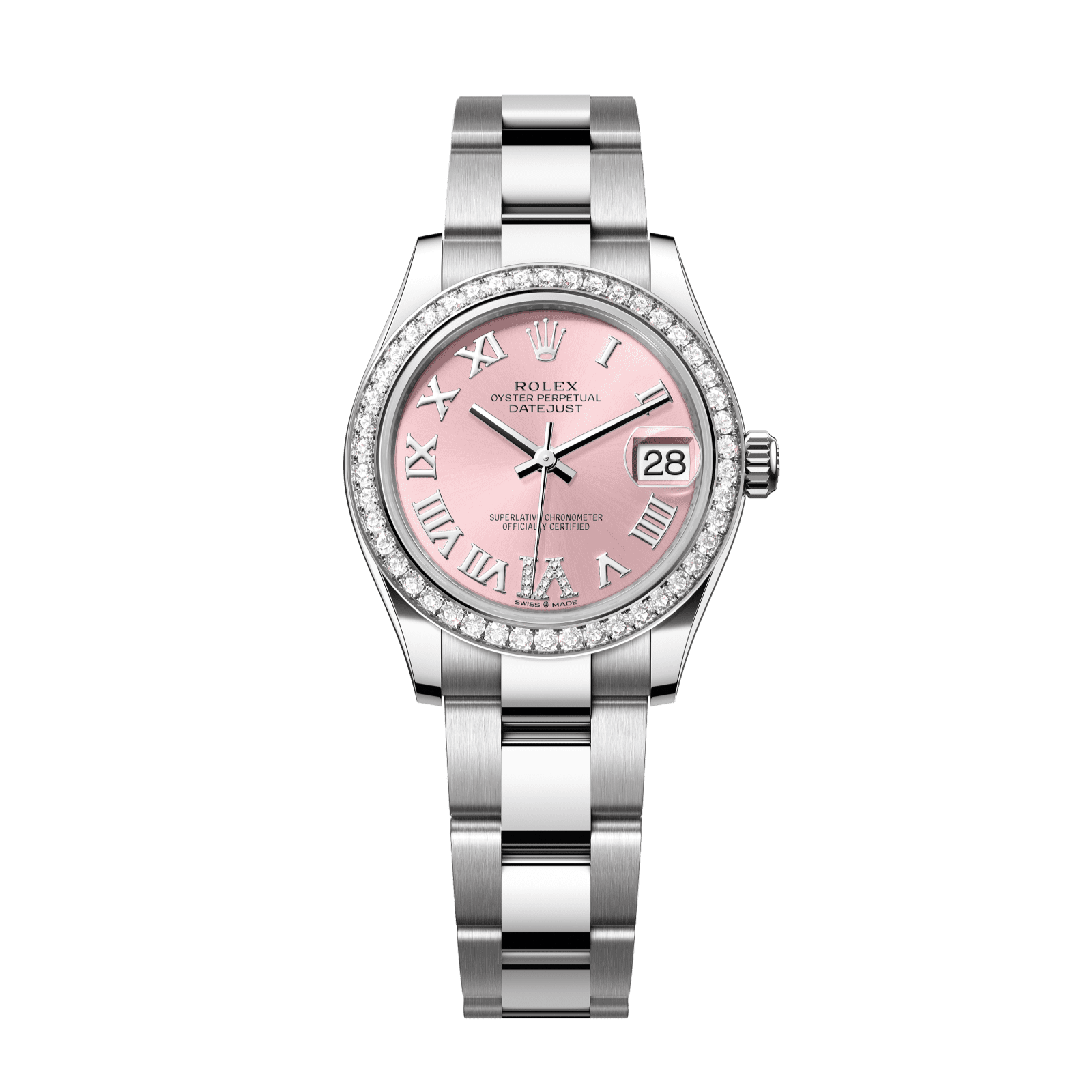 Rolex Datejust 31 31 mm Pink Set With Diamonds Dial Oystersteel and White Gold Oyster Bracelet 278384rbr-0027 - WATCHXNYC