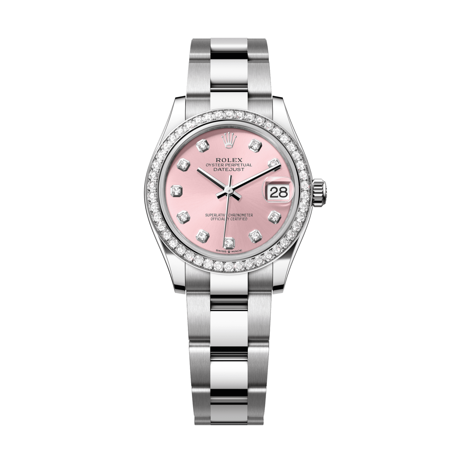 Rolex Datejust 31 31 mm Pink Set With Diamonds Dial Oystersteel and White Gold Oyster Bracelet 278384rbr-0035 - WATCHXNYC
