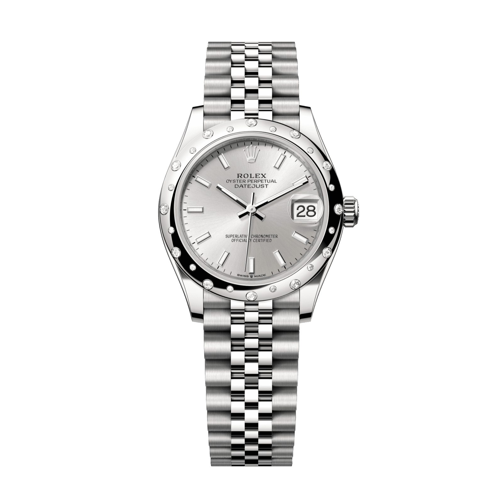 Rolex Datejust 31 31 mm Silver  Dial with Diamonds Oystersteel and White Gold Jubilee Bracelet 278344rbr-0014 - WATCHXNYC