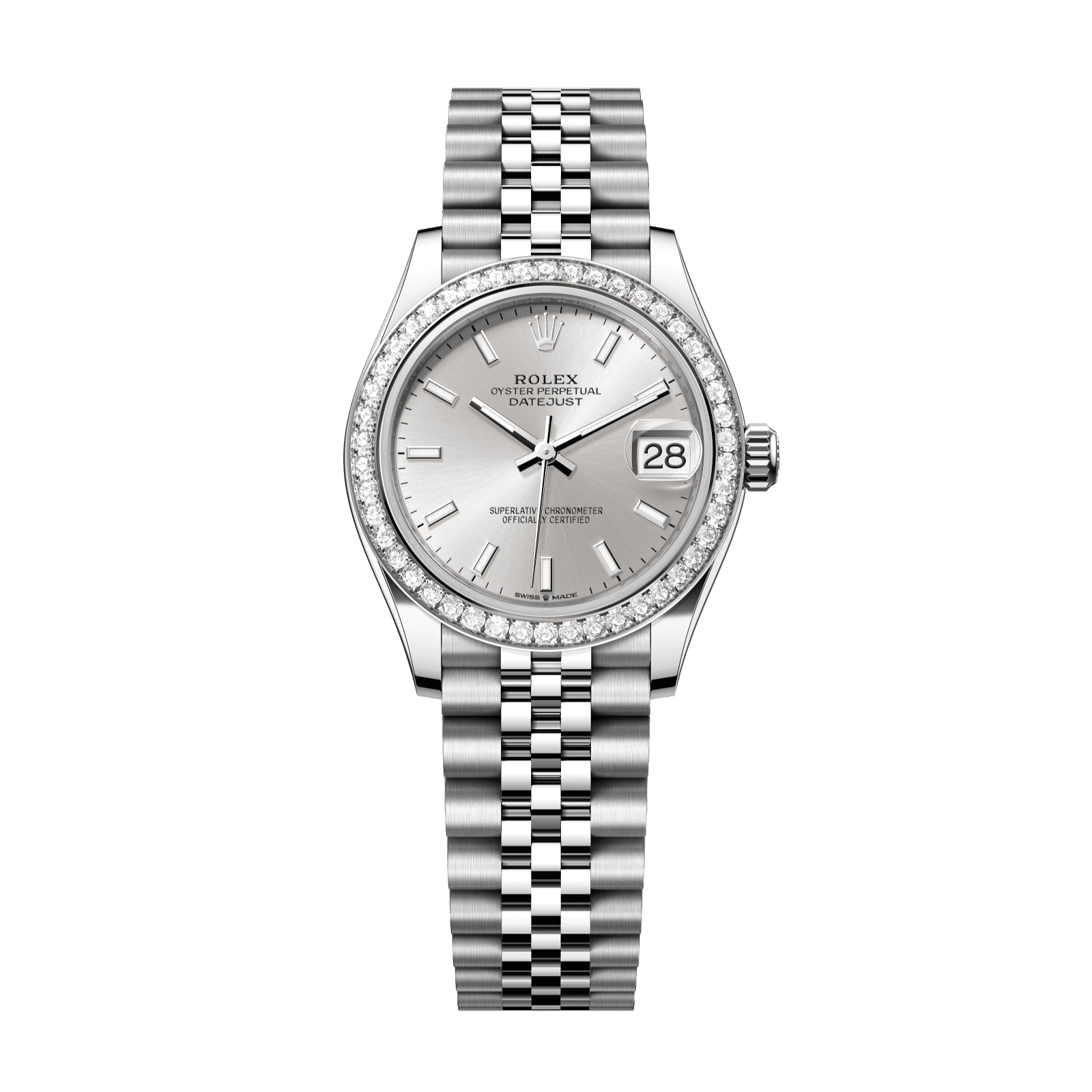 Rolex Datejust 31 31 mm Silver  Dial with Diamonds Oystersteel and White Gold Jubilee Bracelet 278384rbr-0016 - WATCHXNYC