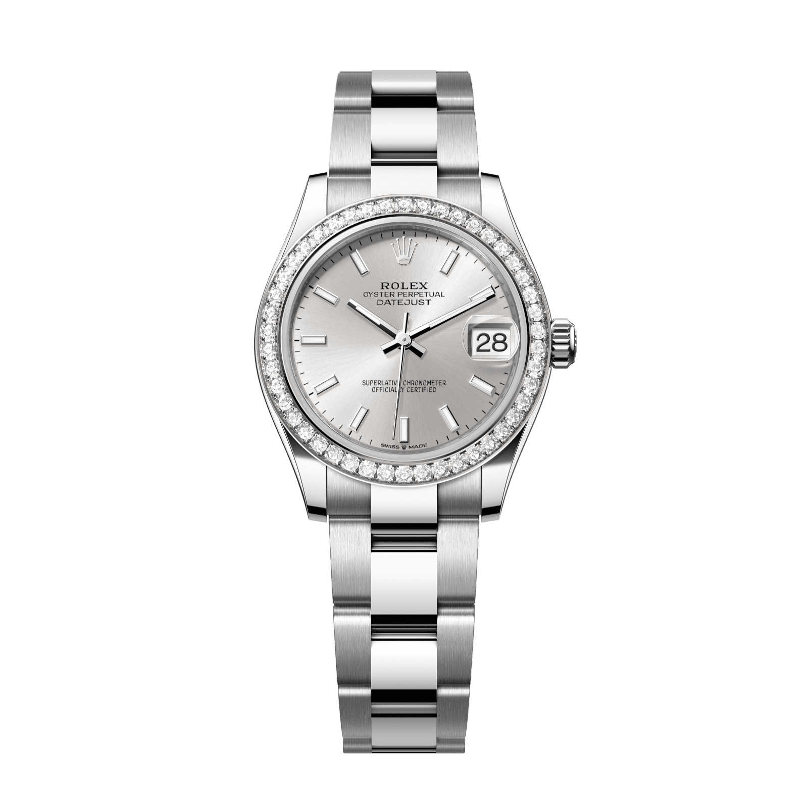 Rolex Datejust 31 31 mm Silver  Dial with Diamonds Oystersteel and White Gold Oyster Bracelet 278384rbr-0015 - WATCHXNYC