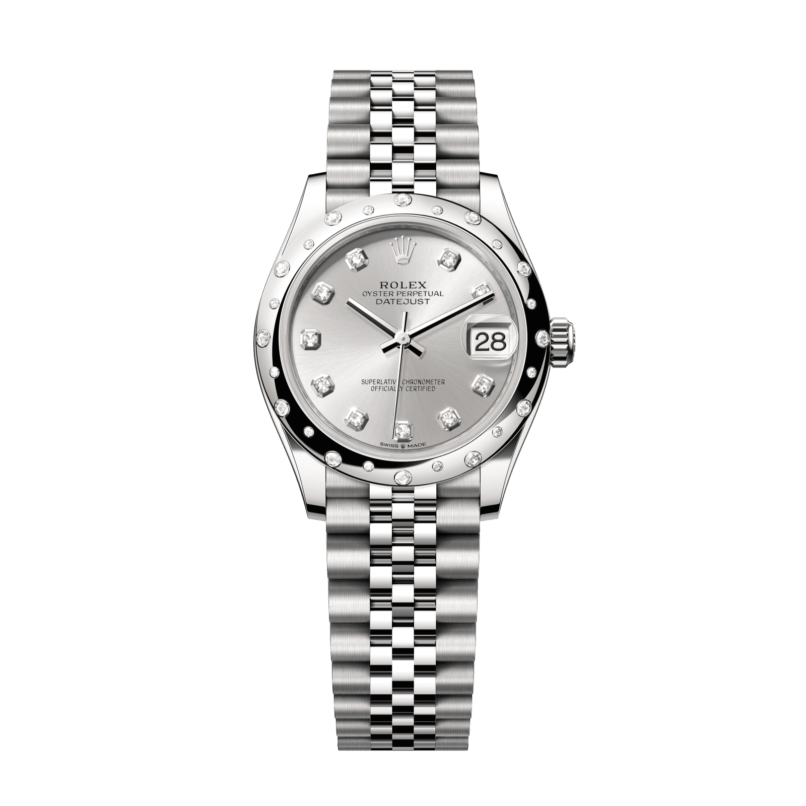 Rolex Datejust 31 31 mm Silver Set With Diamonds Dial Oystersteel and White Gold Jubilee Bracelet 278344rbr-0032 - WATCHXNYC