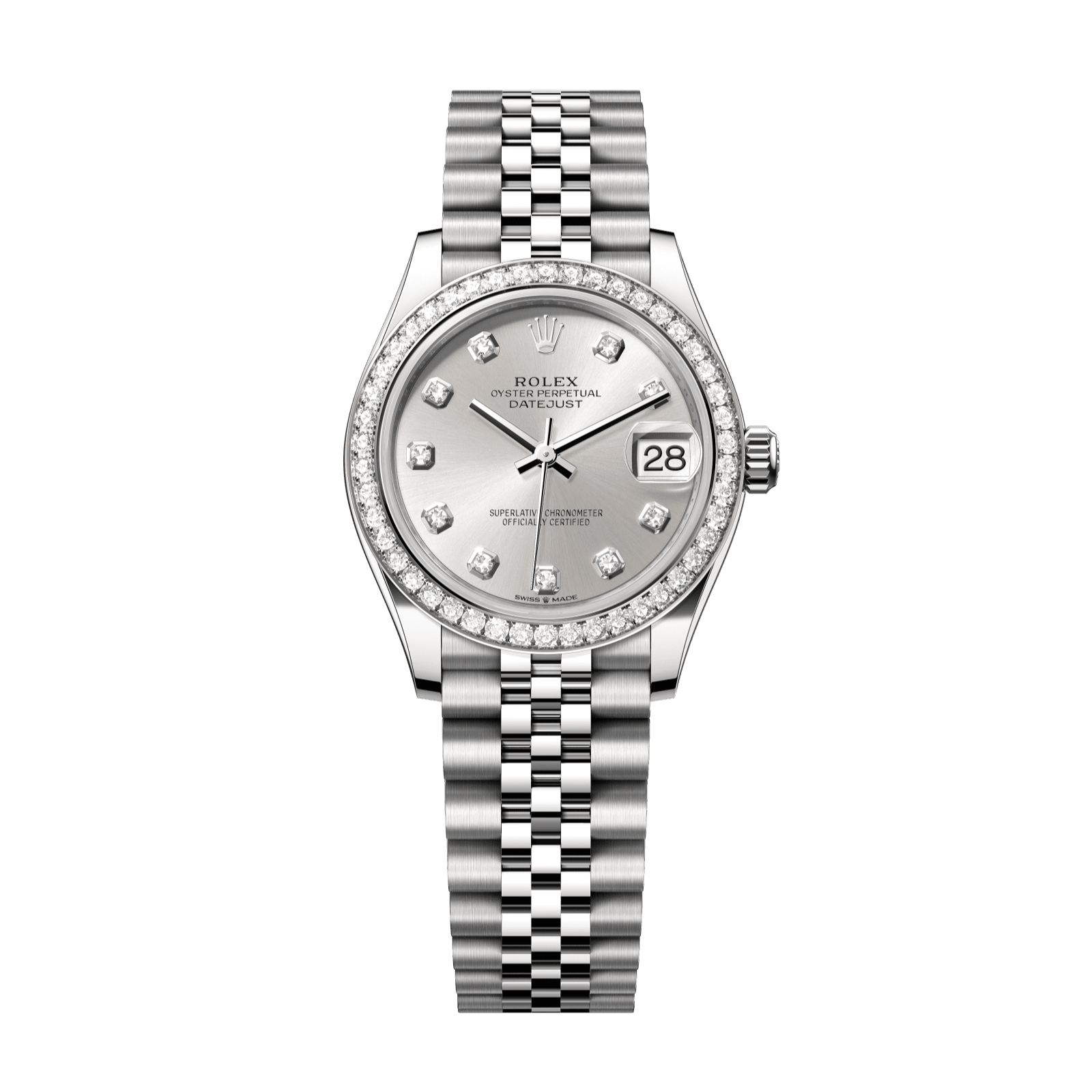 Rolex Datejust 31 31 mm Silver Set With Diamonds Dial Oystersteel and White Gold Jubilee Bracelet 278384rbr-0034 - WATCHXNYC