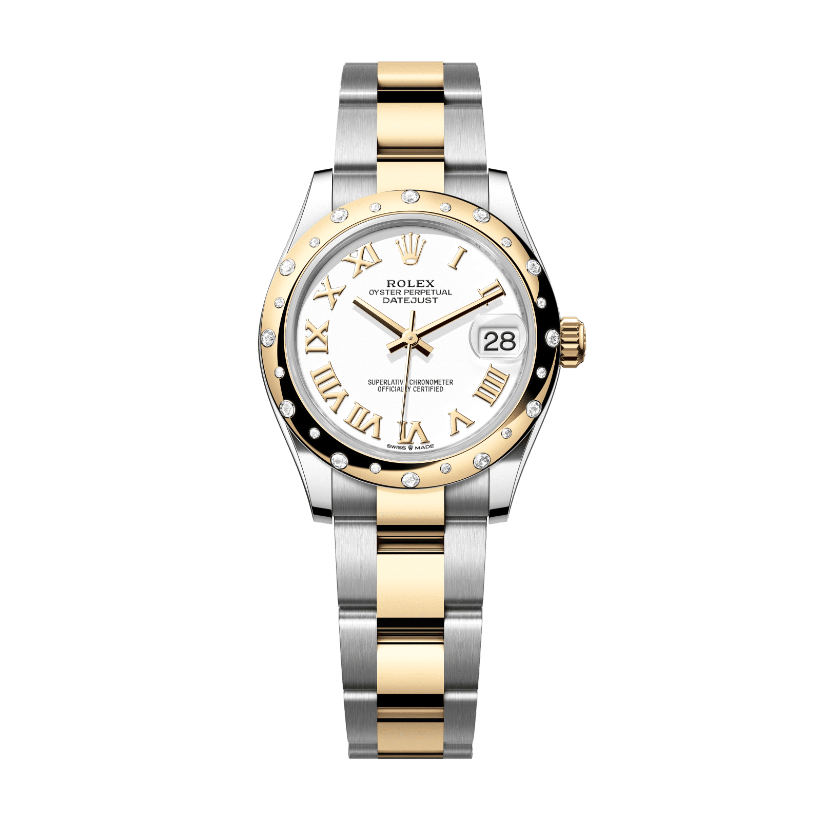 Rolex Datejust 31 31 mm White Dial  with Diamonds Oystersteel and 18k Yellow Gold Oyster Bracelet 278343rbr-0001 - WATCHXNYC