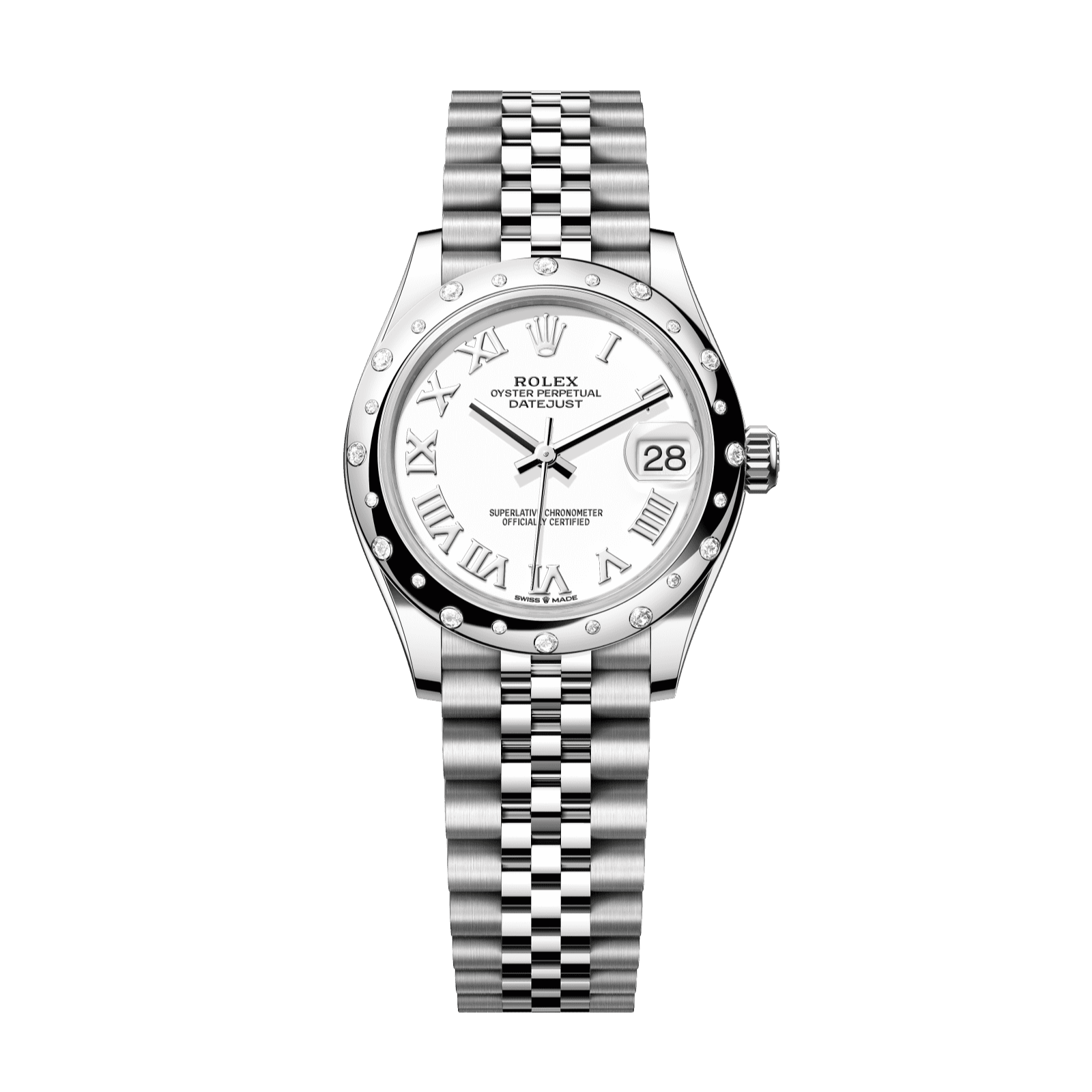 Rolex Datejust 31 31 mm White  Dial with Diamonds Oystersteel and White Gold Jubilee Bracelet 278344rbr-0012 - WATCHXNYC