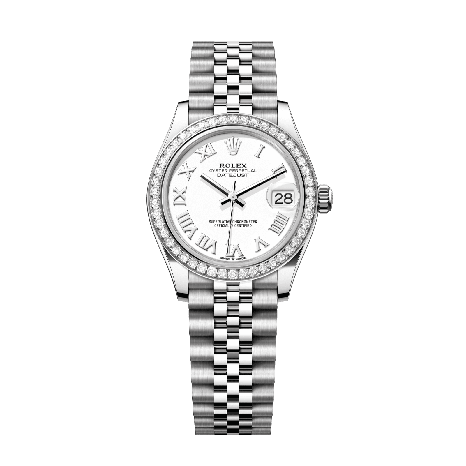 Rolex Datejust 31 31 mm White  Dial with Diamonds Oystersteel and White Gold Jubilee Bracelet 278384rbr-0014 - WATCHXNYC