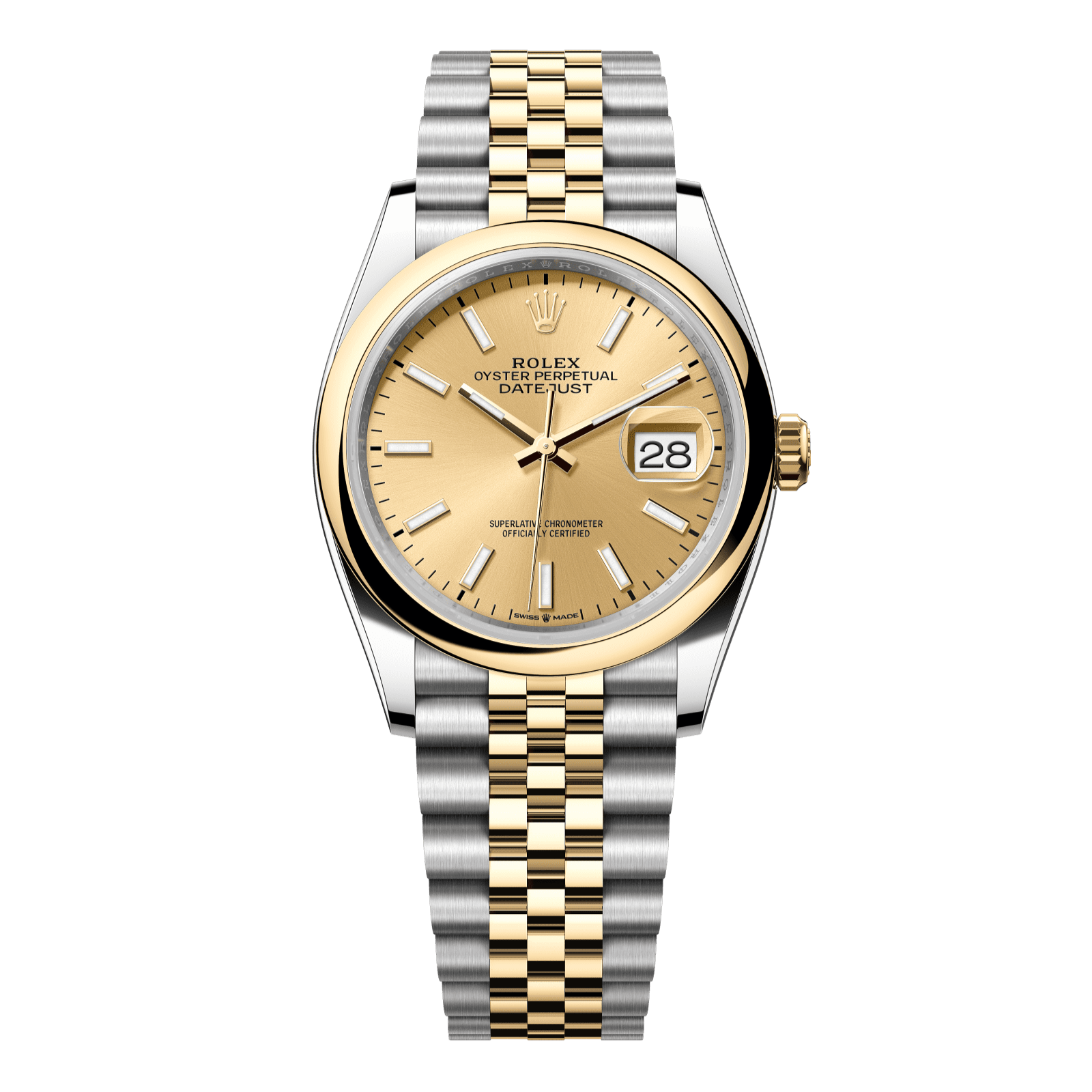 Rolex Datejust 36 36 mm Champagne-Colour Dial Oystersteel and 18k Yellow Gold Jubilee Bracelet 126203-0015 - WATCHXNYC