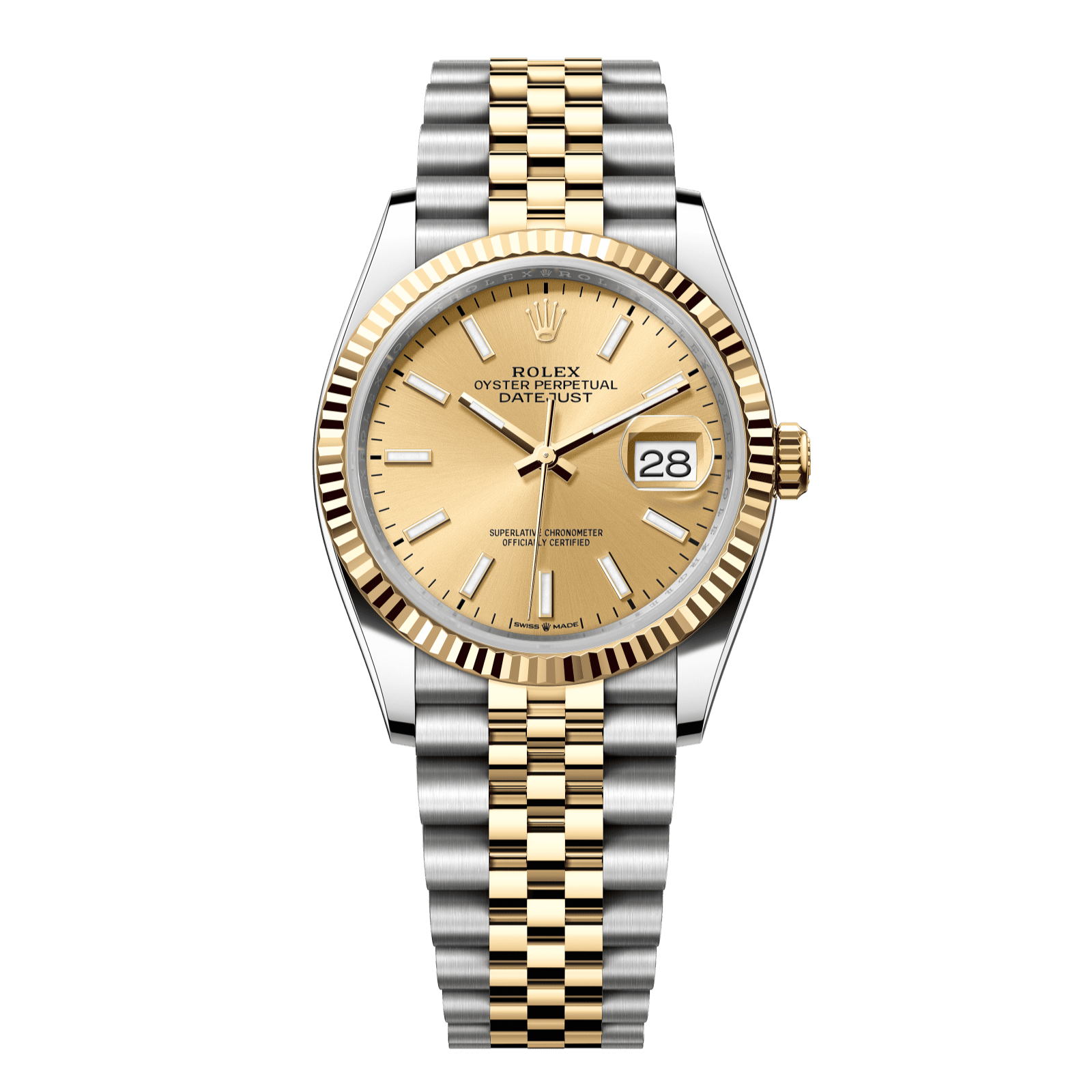 Rolex Datejust 36 36 mm Champagne-Colour Dial Oystersteel and 18k Yellow Gold Jubilee Bracelet 126233-0015 - WATCHXNYC