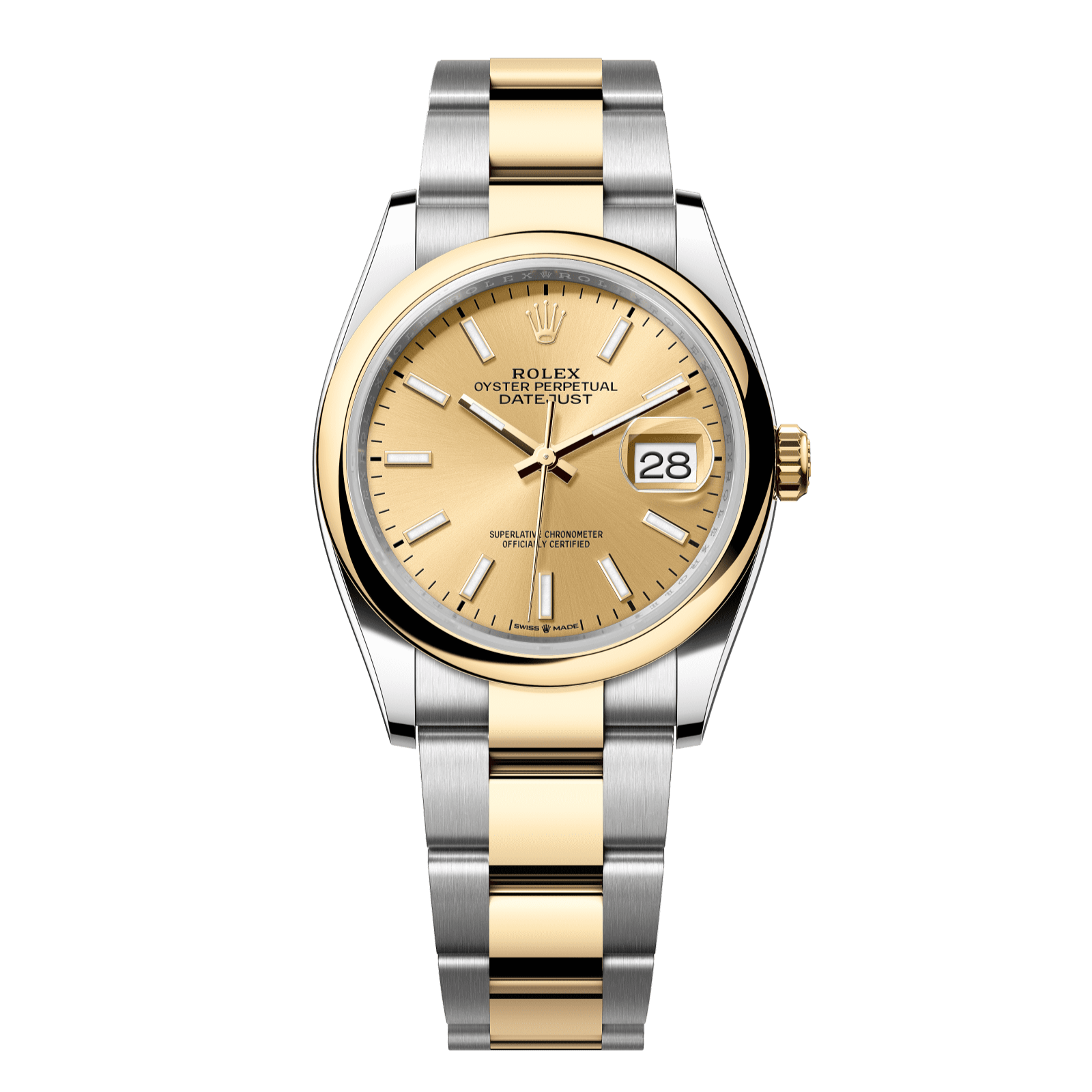 Rolex Datejust 36 36 mm Champagne-Colour Dial Oystersteel and 18k Yellow Gold Oyster Bracelet 126203-0016 - WATCHXNYC