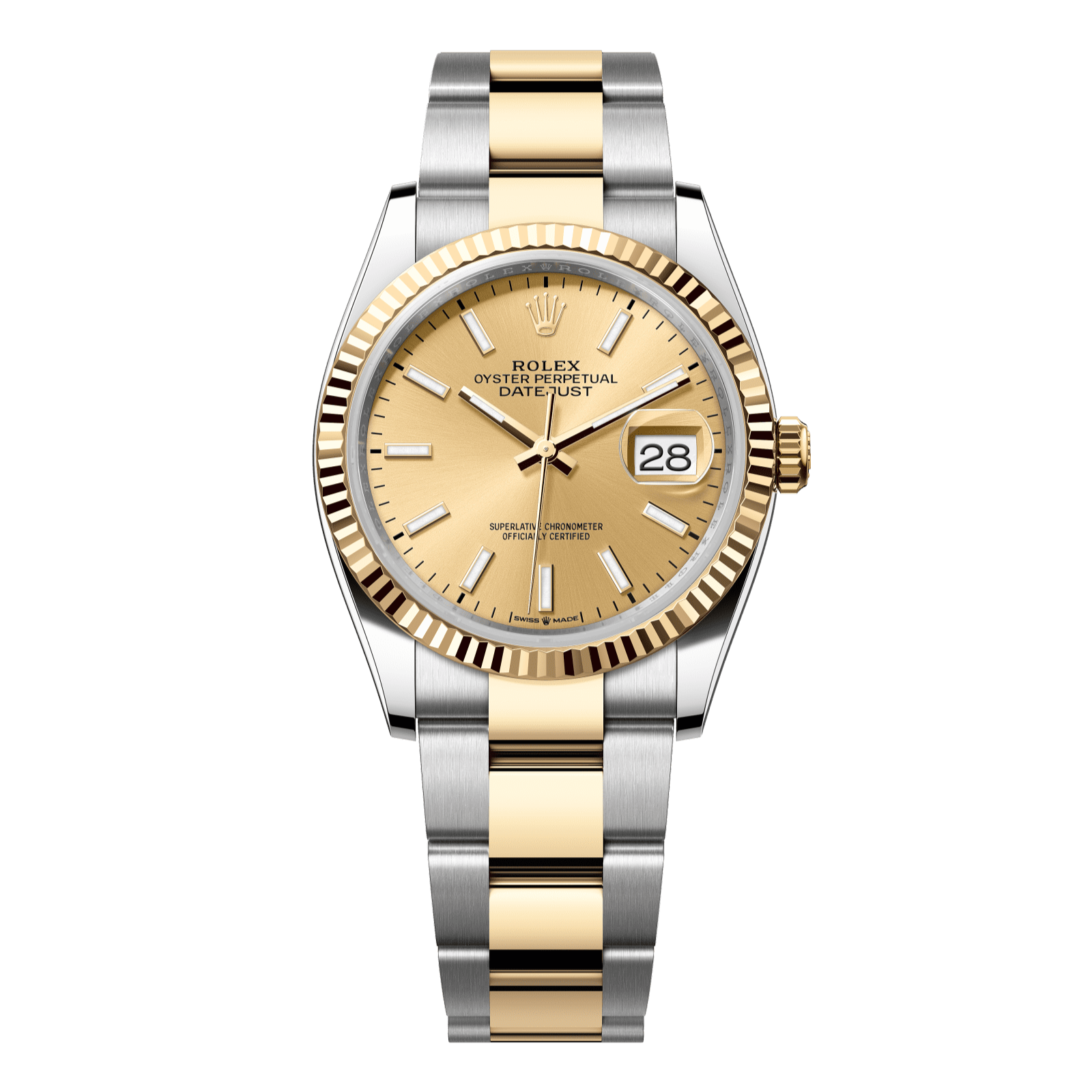 Rolex Datejust 36 36 mm Champagne-Colour Dial Oystersteel and 18k Yellow Gold Oyster Bracelet 126233-0016 - WATCHXNYC