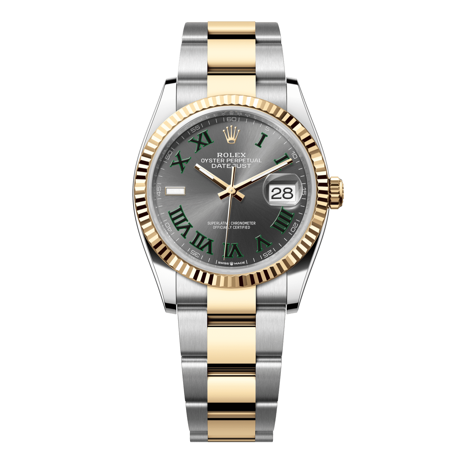 Rolex Datejust 36 36 mm Slate Dial Oystersteel and 18k Yellow Gold Oyster Bracelet 126233-0036 - WATCHXNYC