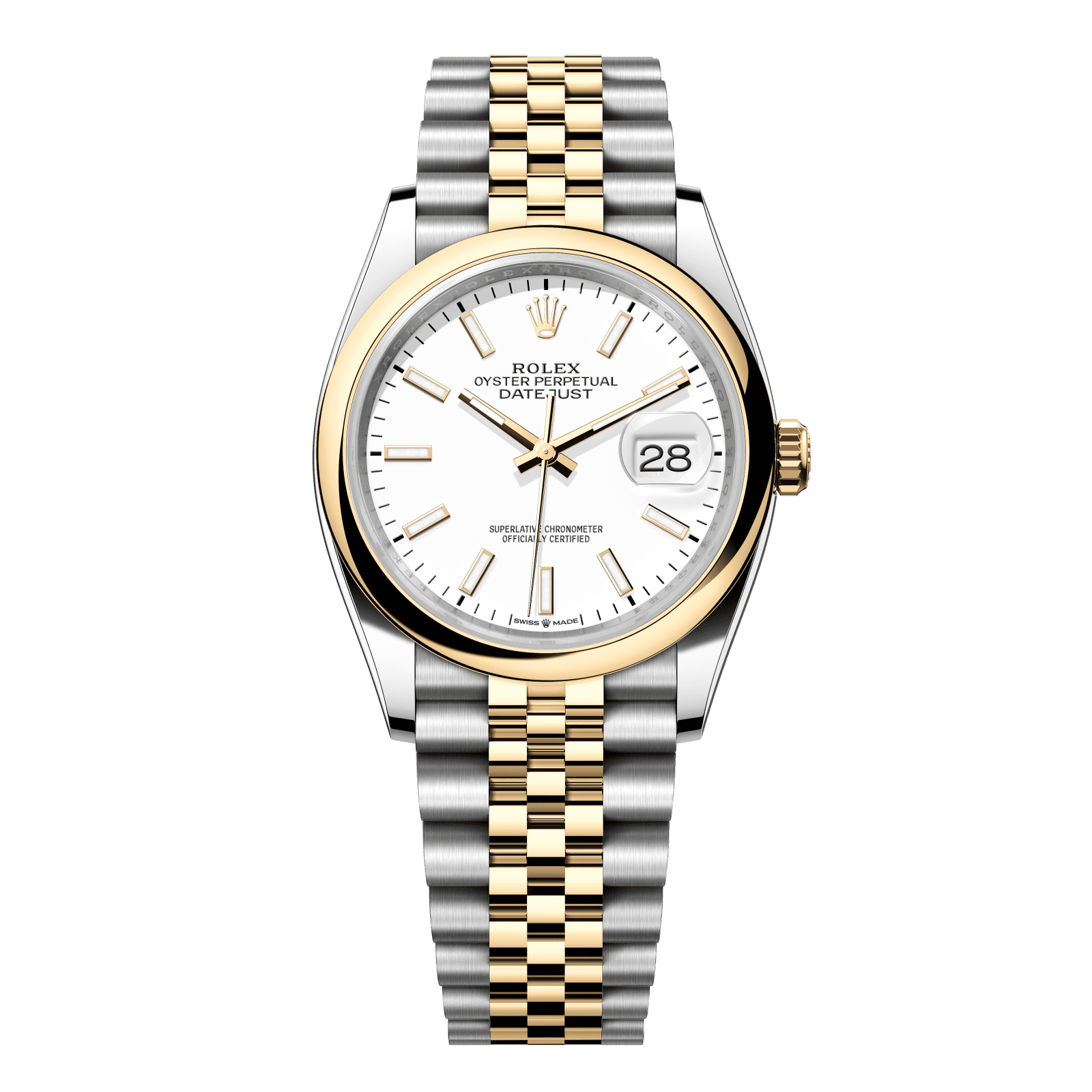 Rolex Datejust 36 36 mm White Dial Oystersteel and 18k Yellow Gold Jubilee Bracelet 126203-0019 - WATCHXNYC