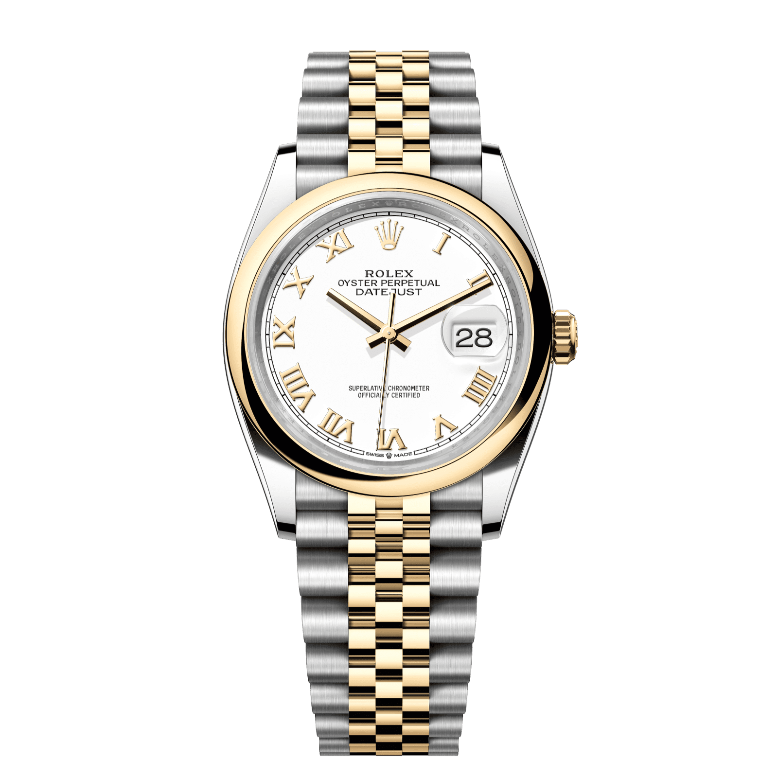 Rolex Datejust 36 36 mm White Dial Oystersteel and 18k Yellow Gold Jubilee Bracelet 126203-0029 - WATCHXNYC