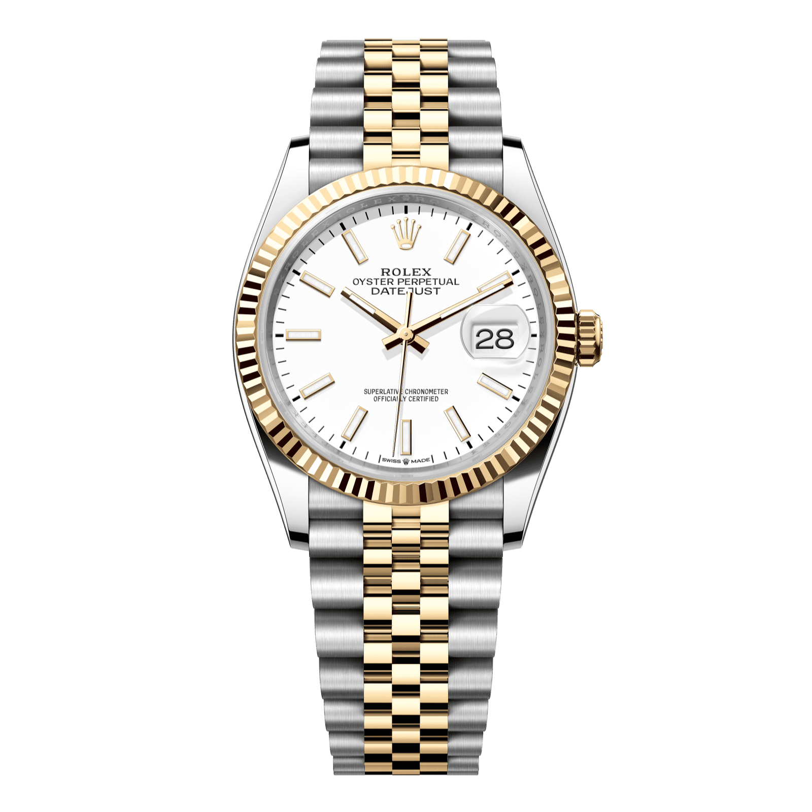 Rolex Datejust 36 36 mm White Dial Oystersteel and 18k Yellow Gold Jubilee Bracelet 126233-0019 - WATCHXNYC