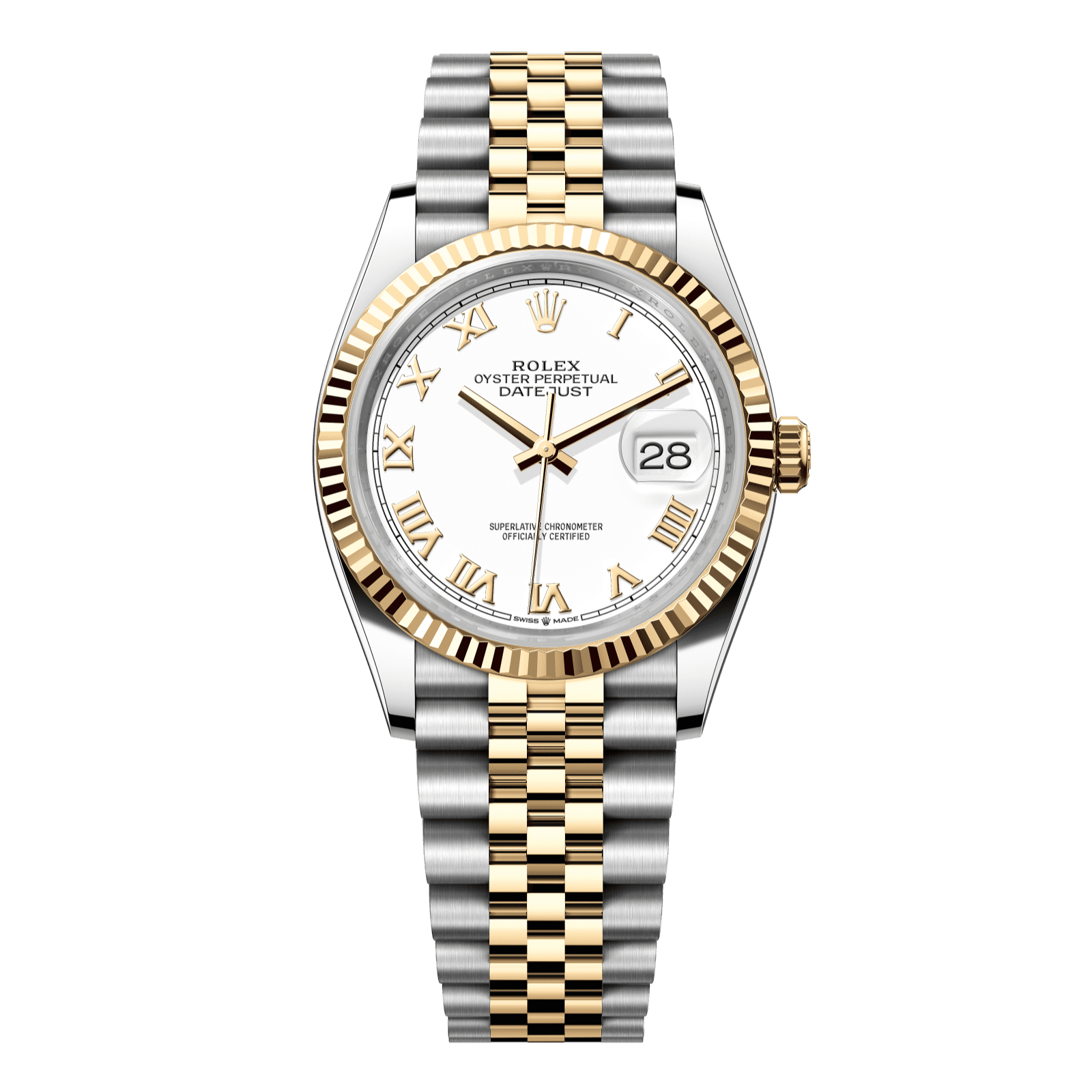 Rolex Datejust 36 36 mm White Dial Oystersteel and 18k Yellow Gold Jubilee Bracelet 126233-0029 - WATCHXNYC
