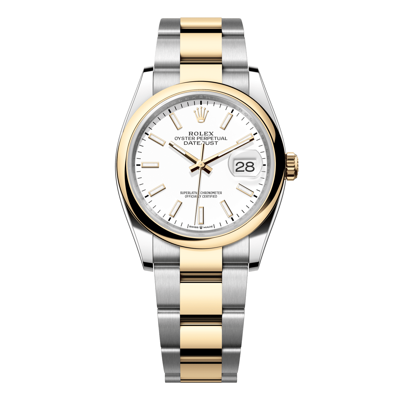 Rolex Datejust 36 36 mm White  Dial Oystersteel and 18k Yellow Gold Oyster Bracelet 126203-0020 - WATCHXNYC