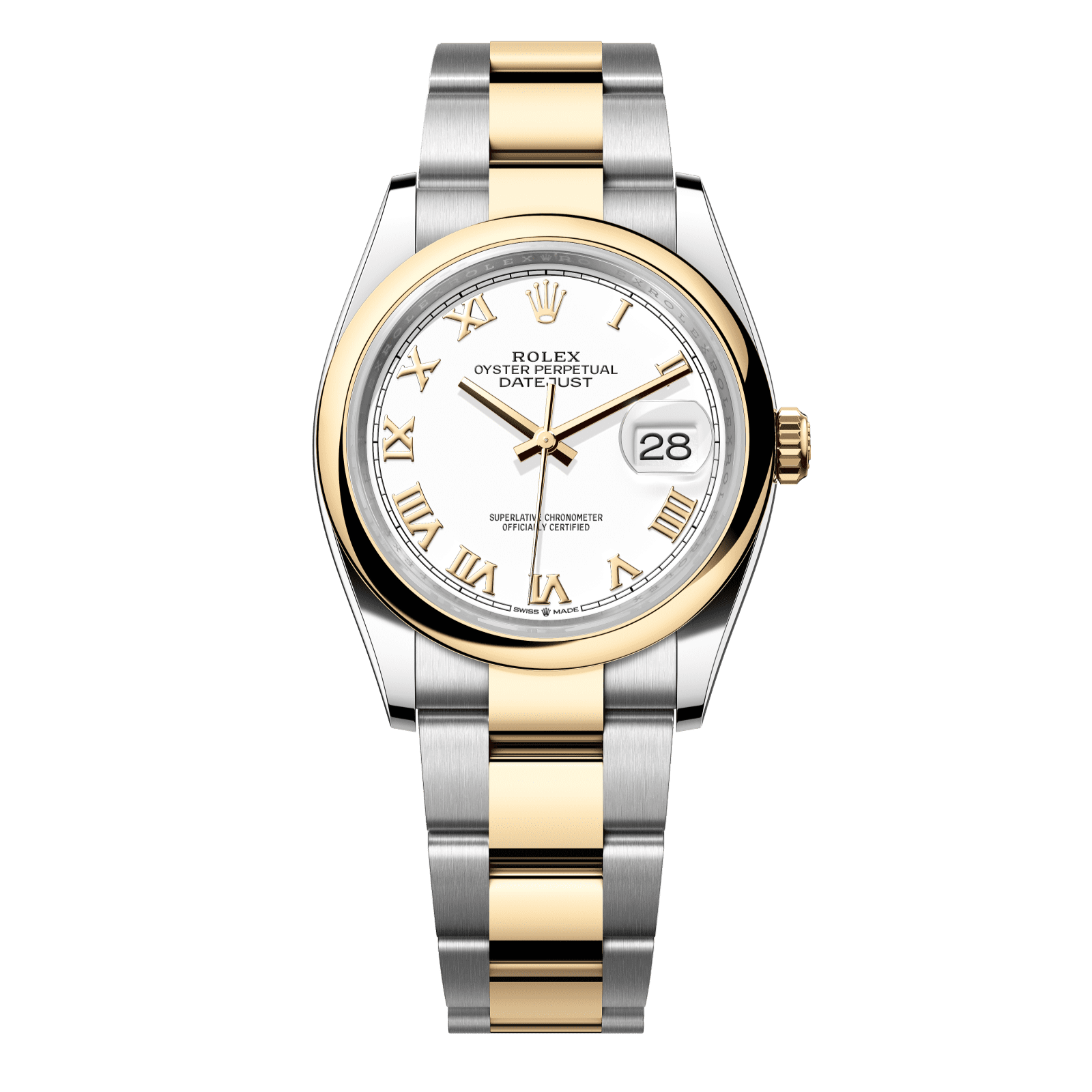 Rolex Datejust 36 36 mm White  Dial Oystersteel and 18k Yellow Gold Oyster Bracelet 126203-0030 - WATCHXNYC