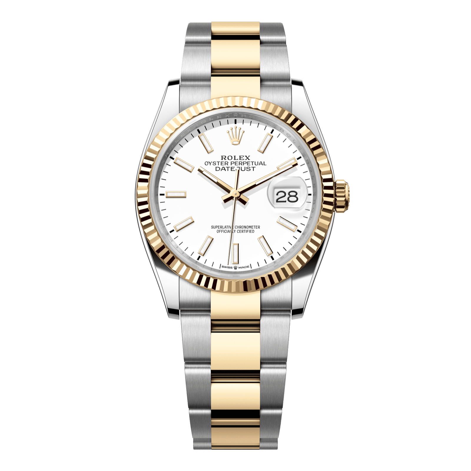 Rolex Datejust 36 36 mm White  Dial Oystersteel and 18k Yellow Gold Oyster Bracelet 126233-0020 - WATCHXNYC