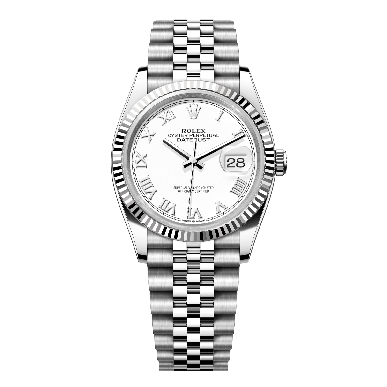 Rolex Datejust 36 36 mm White Dial Oystersteel and White Gold Jubilee Bracelet 126234-0025 - WATCHXNYC