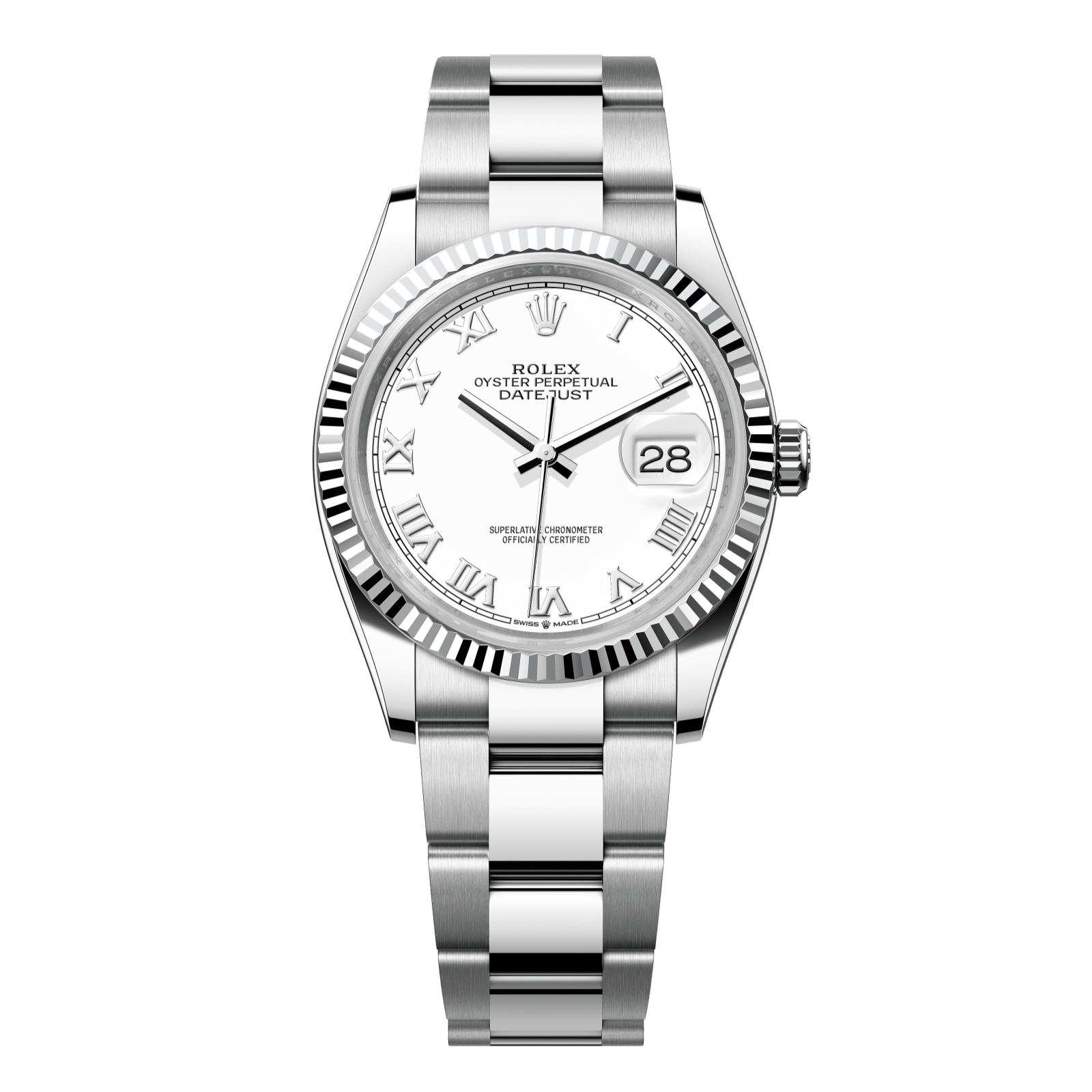 Rolex Datejust 36 36 mm White Dial Oystersteel and White Gold Oyster Bracelet 126234-0026 - WATCHXNYC