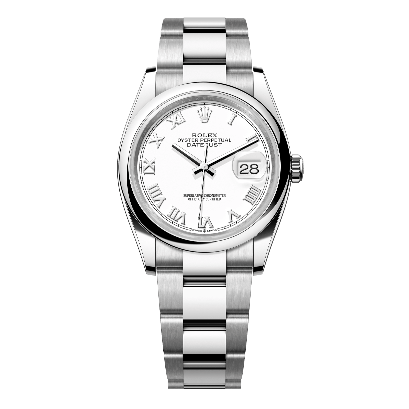 Rolex Datejust 36 36 mm White Dial Oystersteel Oyster Bracelet 126200-0008 - WATCHXNYC