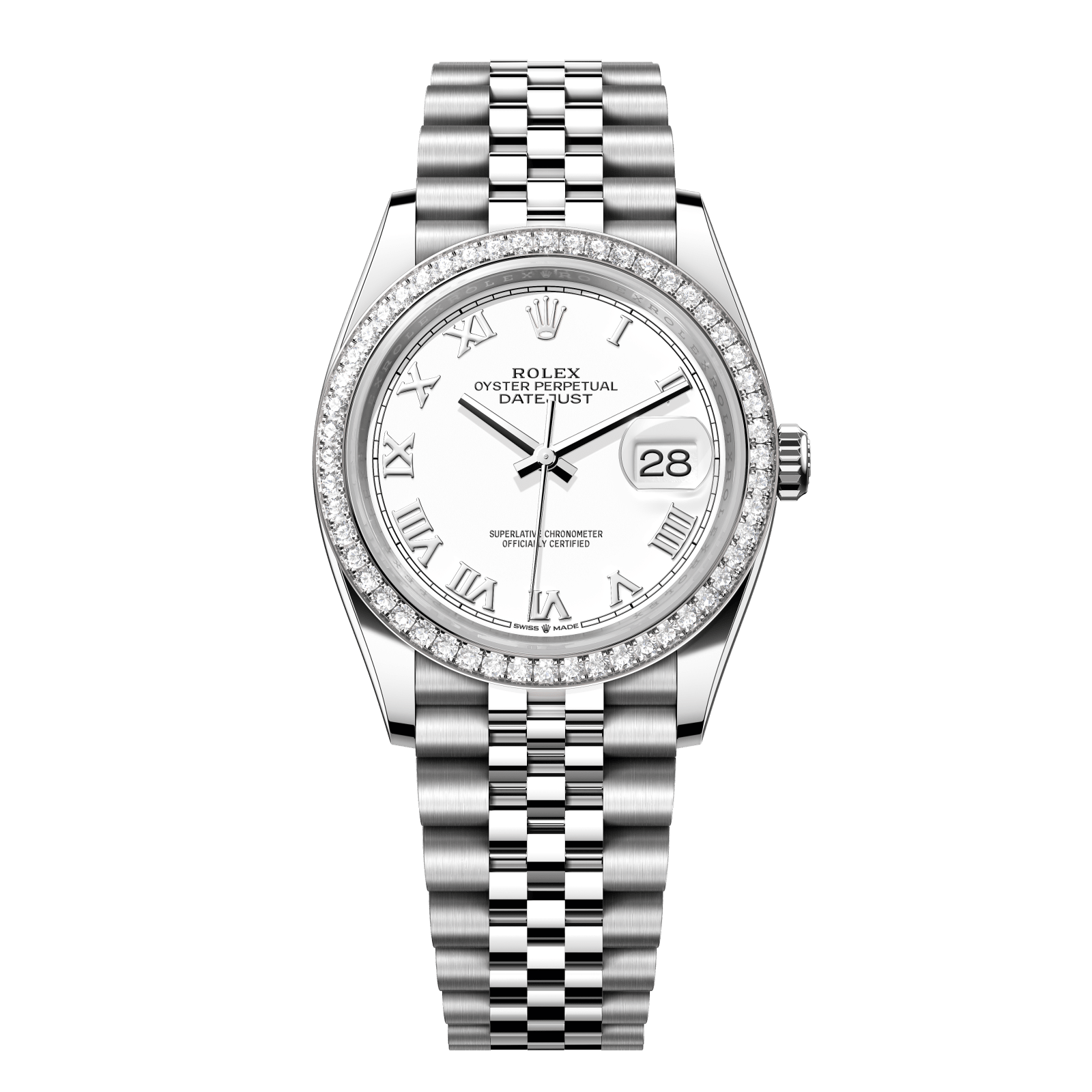 Rolex Datejust 36 36 mm White Dial with Diamonds Oystersteel and White Gold Jubilee Bracelet 126284rbr-0017 - WATCHXNYC