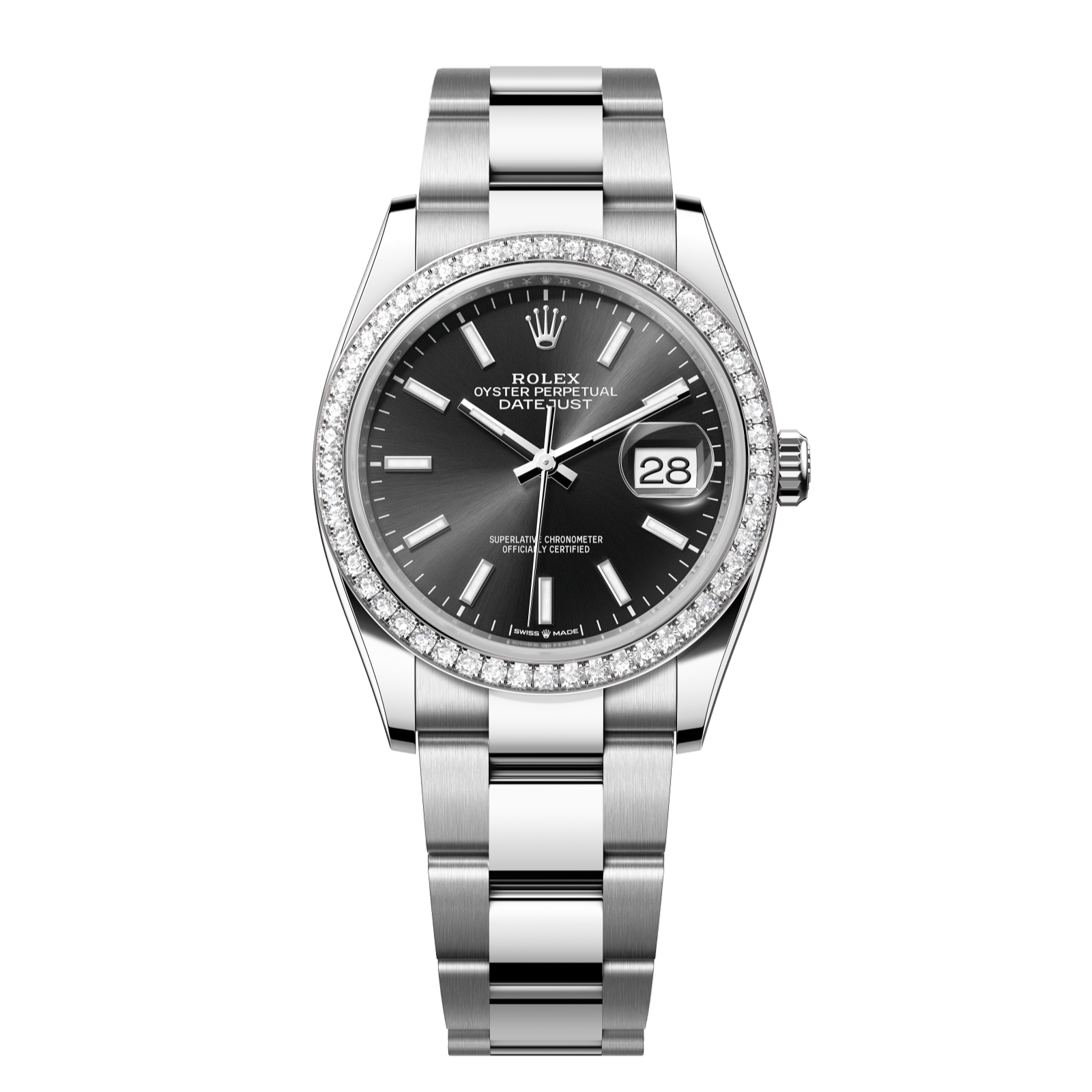 Rolex Datejust 36 36mm Bright Black Dial with Diamonds Oystersteel and White Gold Oyster Bracelet 126284rbr-0008 - WATCHXNYC