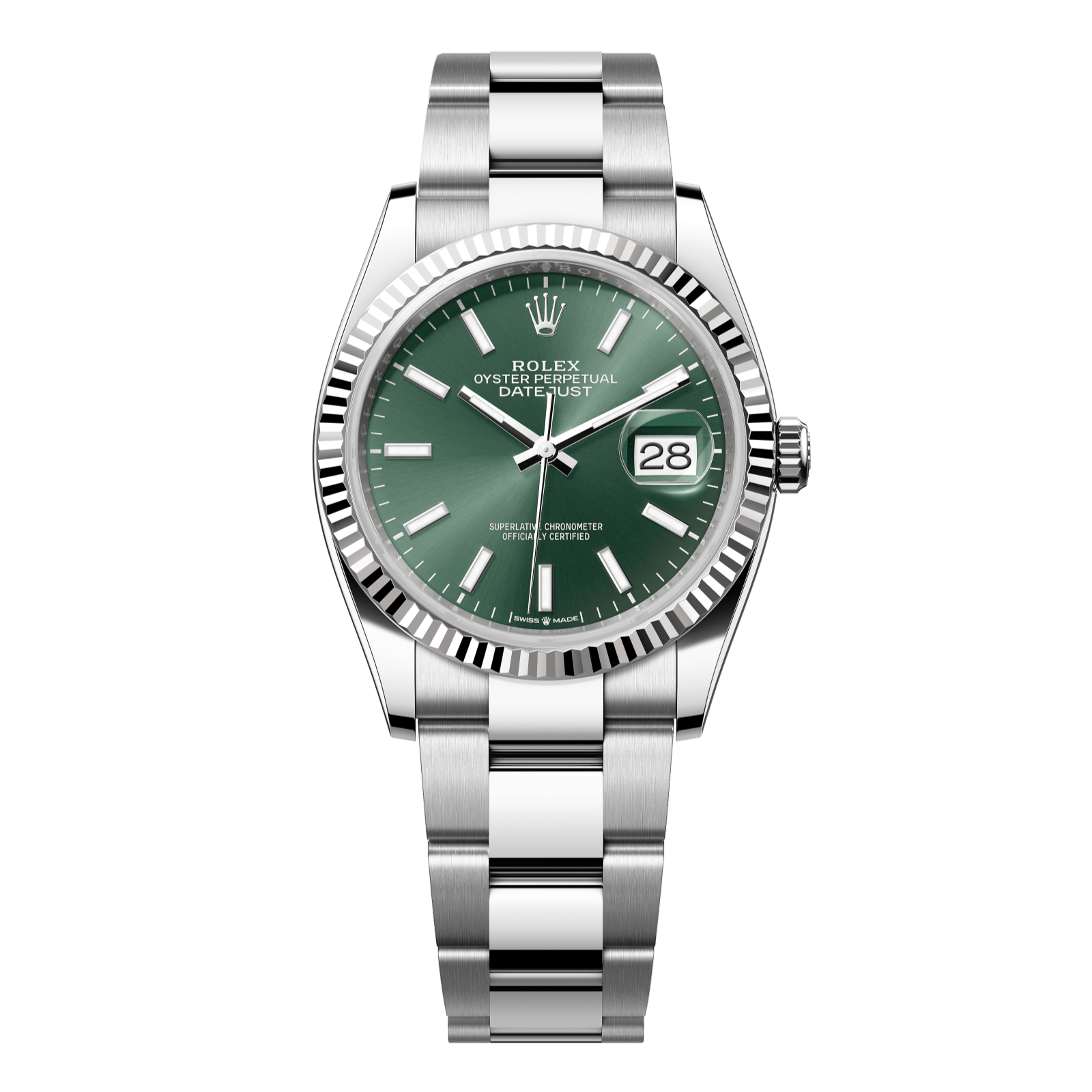 Rolex Datejust 36 36mm Mint Green Dial Oystersteel and White Gold Oyster Bracelet 126234-0052 - WATCHXNYC