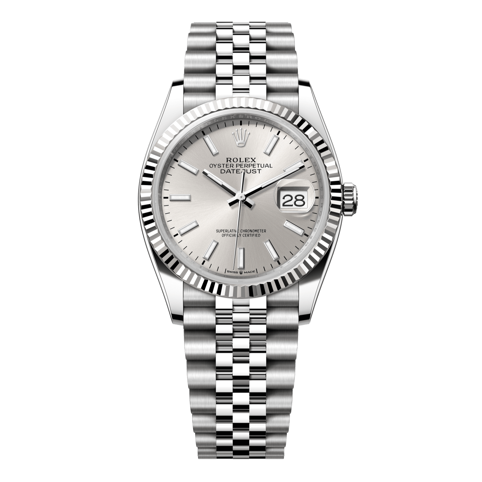 Rolex Datejust 36 36mm Silver Dial Oystersteel and White Gold Jubilee Bracelet 126234-0013 - WATCHXNYC