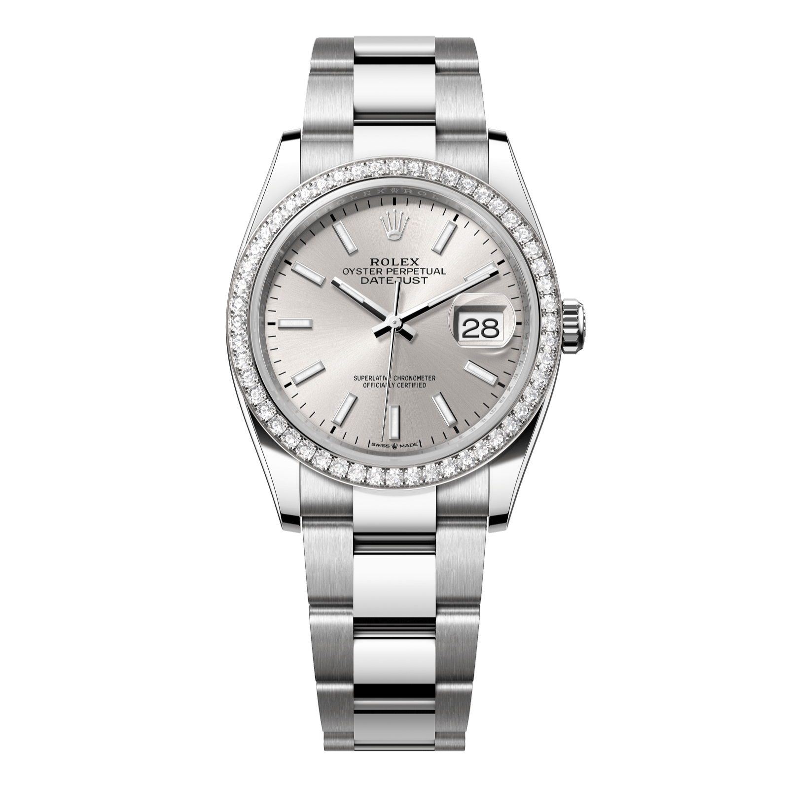 Rolex Datejust 36 36mm Silver Dial with Diamonds Oystersteel and White Gold Oyster Bracelet 126284rbr-0006 - WATCHXNYC