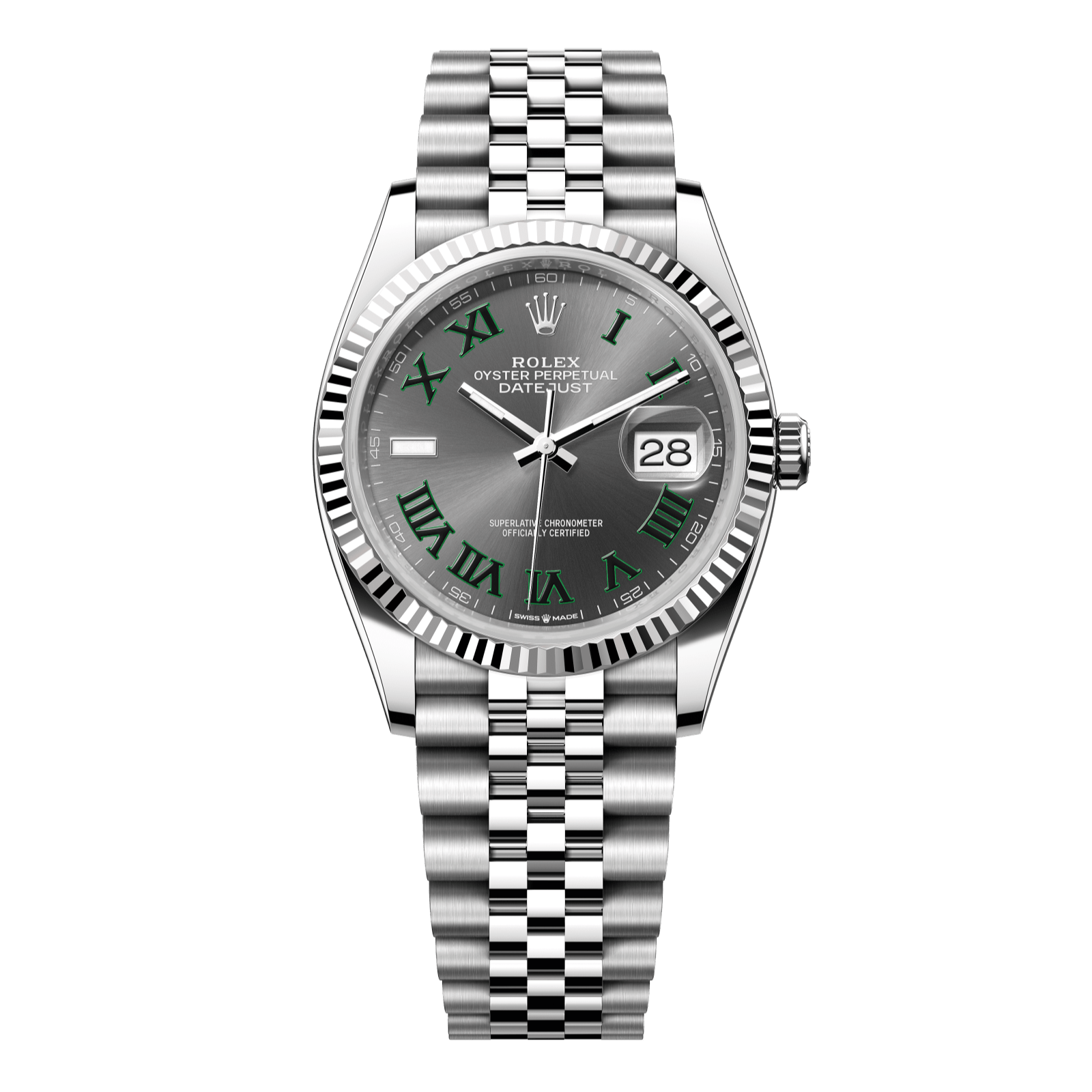 Rolex Datejust 36 36mm Slate Dial Oystersteel and White Gold Jubilee Bracelet 126234-0045 - WATCHXNYC