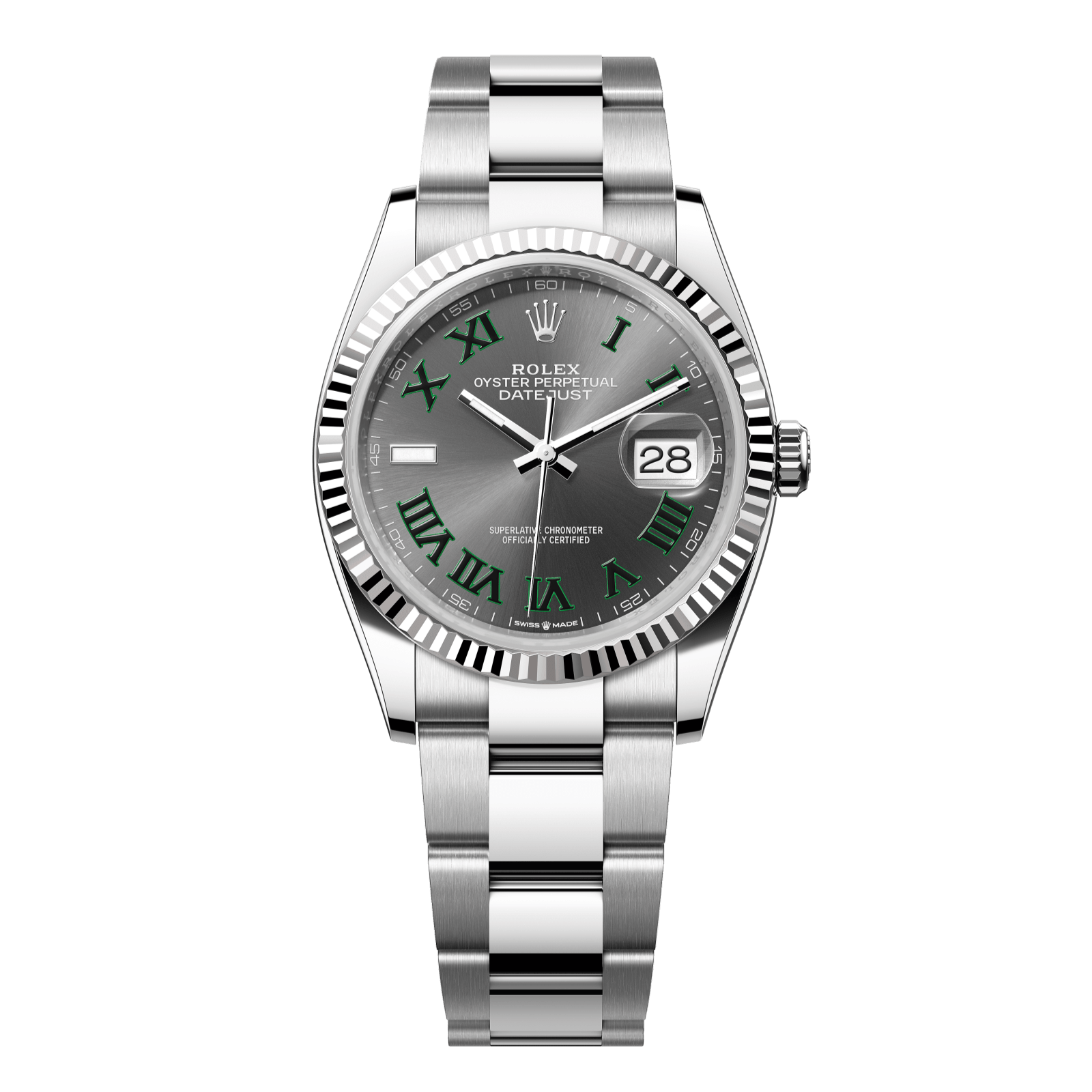 Rolex Datejust 36 36mm Slate Dial Oystersteel and White Gold Oyster Bracelet 126234-0046 - WATCHXNYC