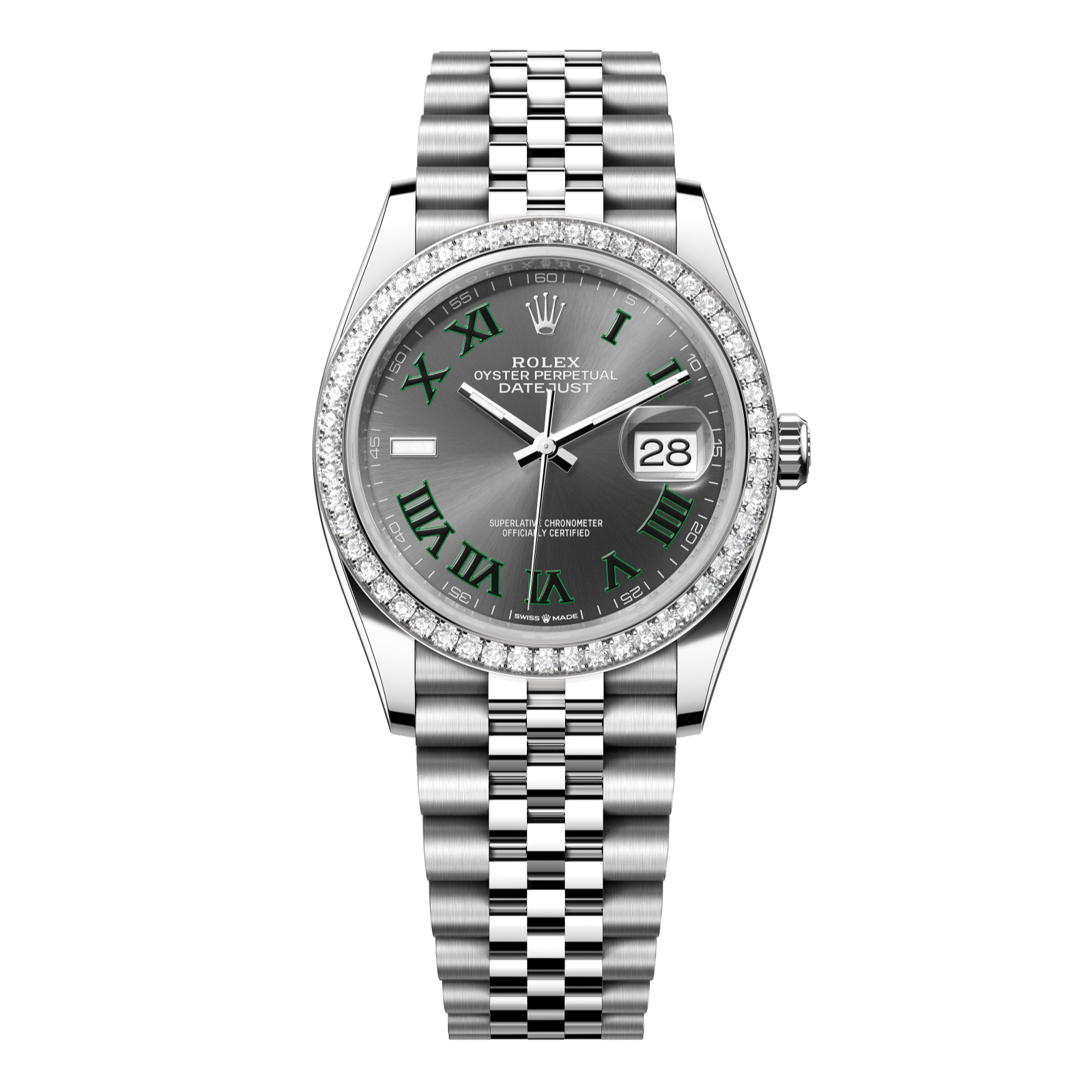 Rolex Datejust 36 36mm Slate Dial with Diamonds Oystersteel and White Gold Jubilee Bracelet 126284rbr-0037 - WATCHXNYC