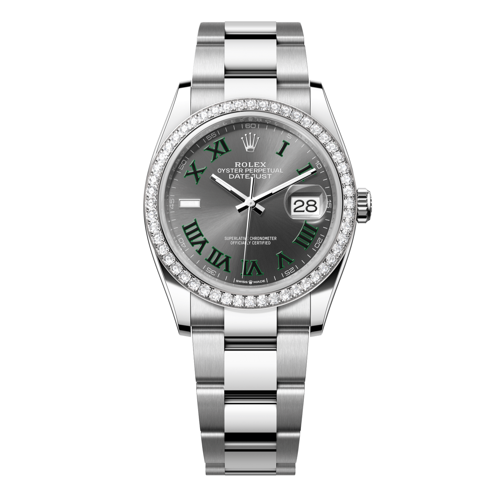 Rolex Datejust 36 36mm Slate Dial with Diamonds Oystersteel and White Gold Oyster Bracelet 126284rbr-0038 - WATCHXNYC