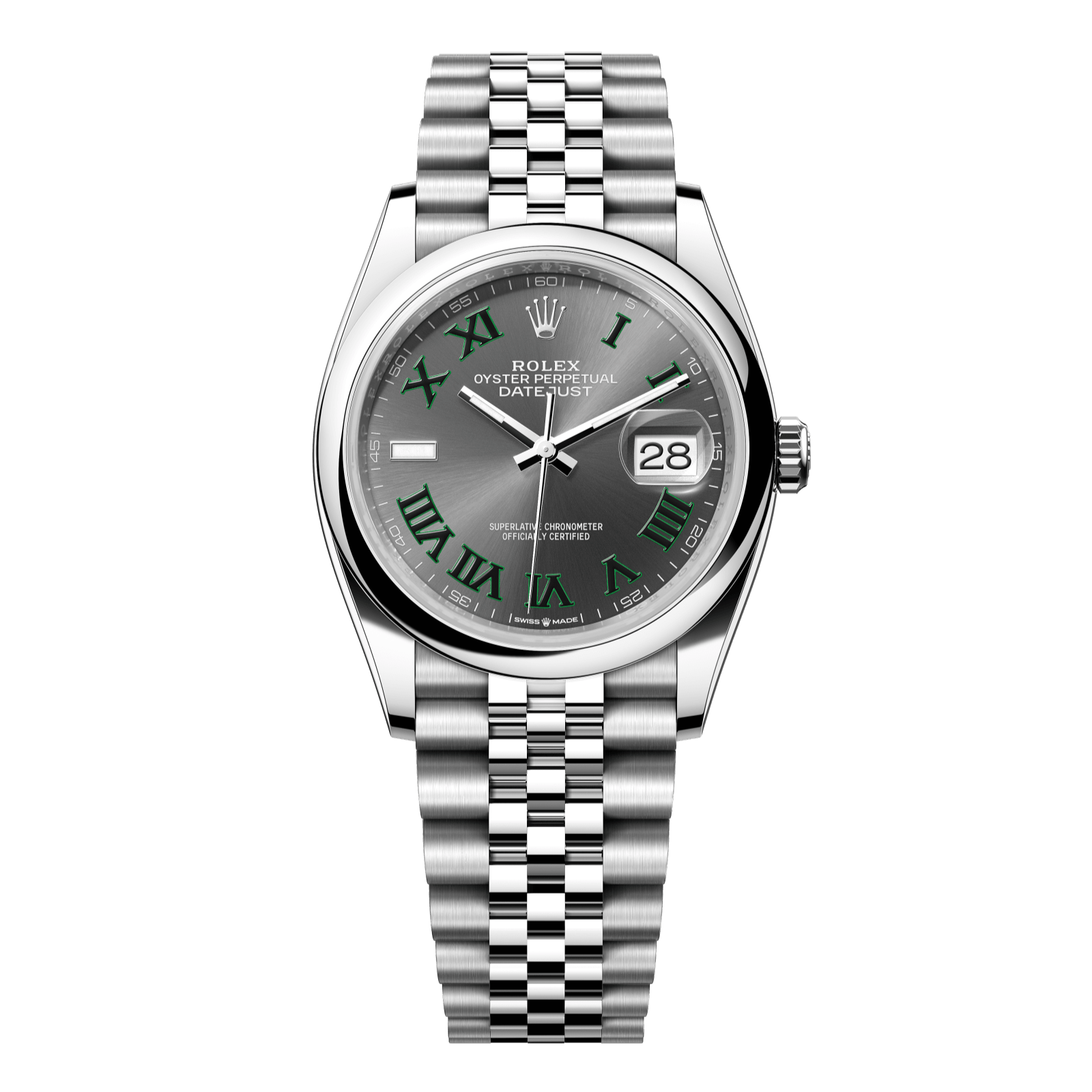 Rolex Datejust 36mm Wimbledon Slate Dial Oystersteel Jubilee Bracelet 126200-0017 - WATCHXNYC