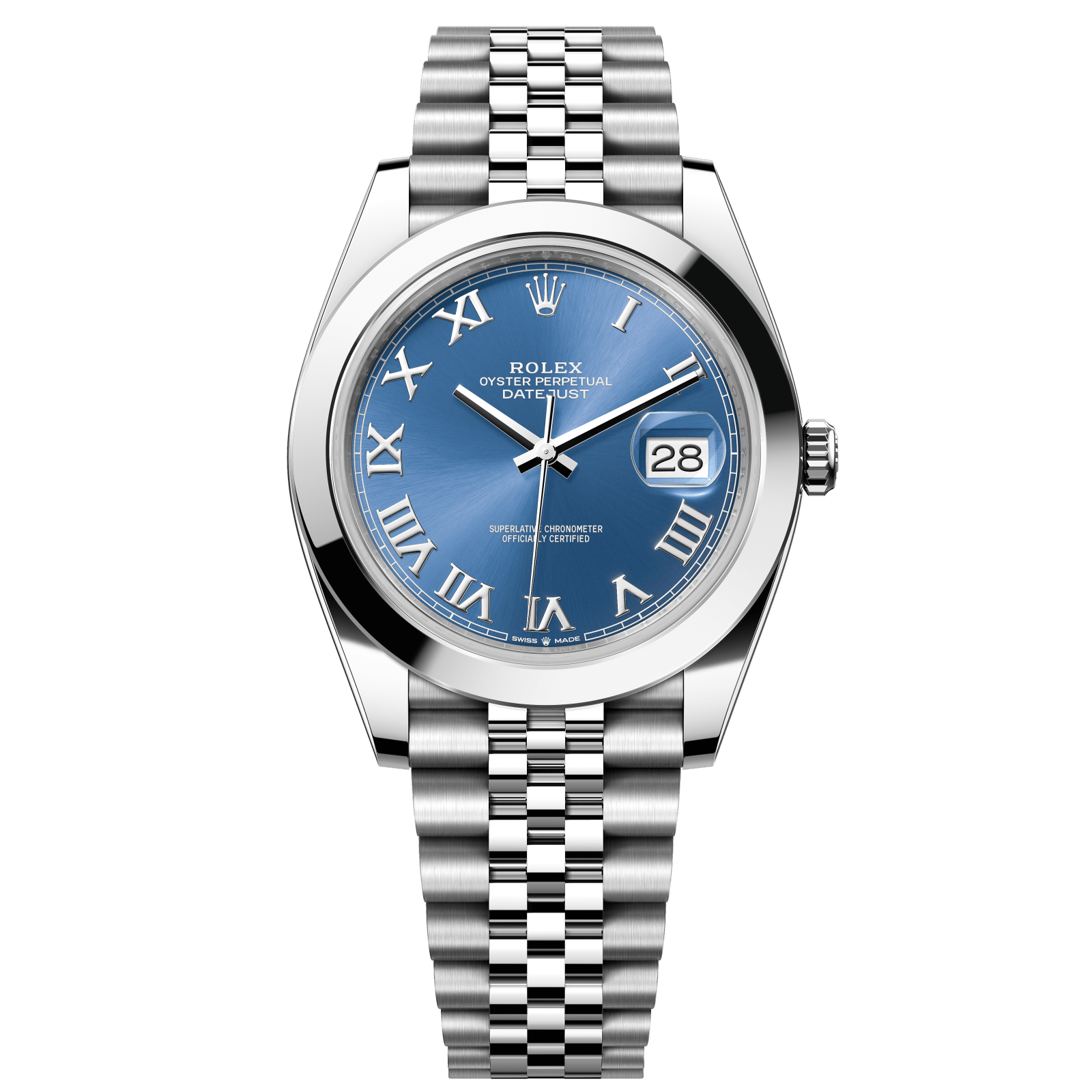 Rolex Datejust 41 41 mm Azzurro-Blue Dial Oystersteel Jubilee Bracelet 126300-0018 - WATCHXNYC