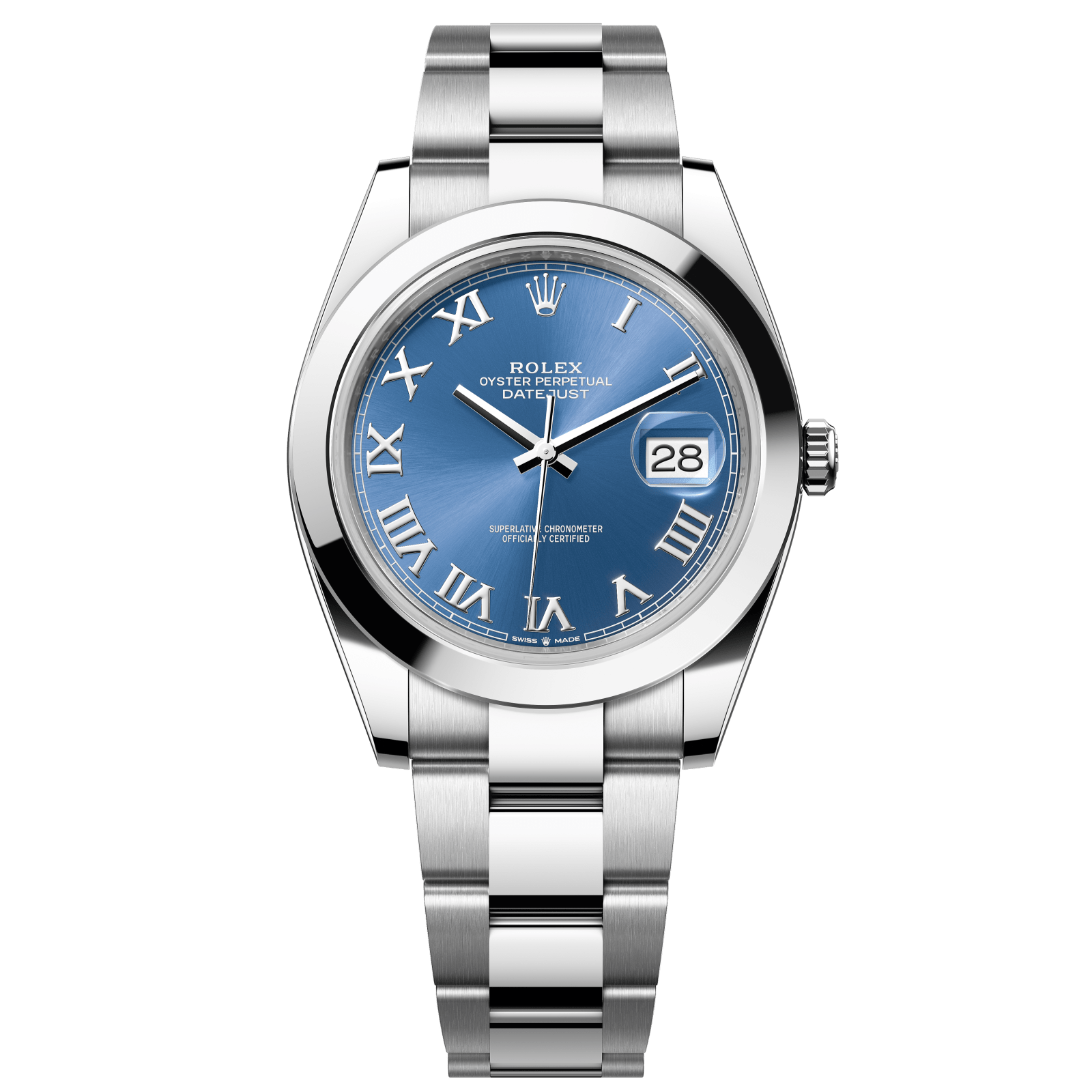 Rolex Datejust 41 41 mm Azzurro-Blue Dial Oystersteel Oyster Bracelet 126300-0017 - WATCHXNYC