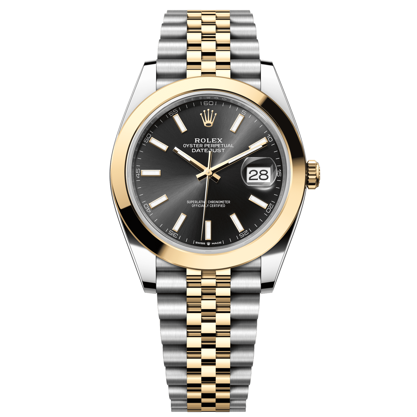 Rolex Datejust 41 41 mm Bright Black  Dial Oystersteel and 18k Yellow Gold Jubilee Bracelet 126303-0014 - WATCHXNYC