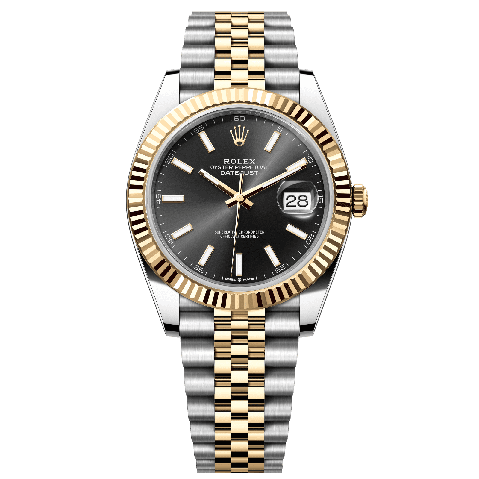 Rolex Datejust 41 41 mm Bright Black Dial Oystersteel and 18k Yellow Gold Jubilee Bracelet 126333-0014 - WATCHXNYC