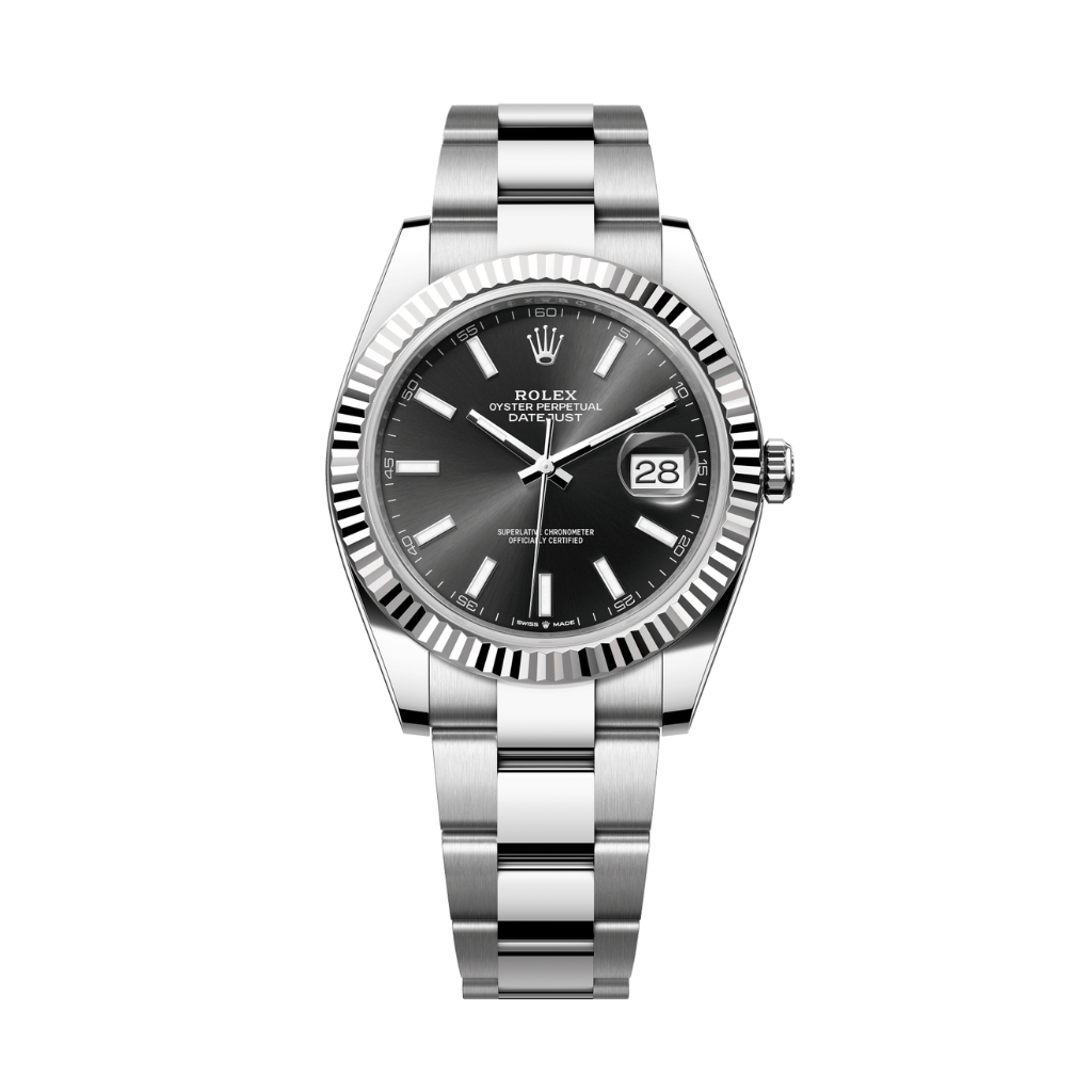 Rolex Datejust 41 41 mm Bright Black Dial Oystersteel and White Gold OysterBracelet 126334-0017 - WATCHXNYC