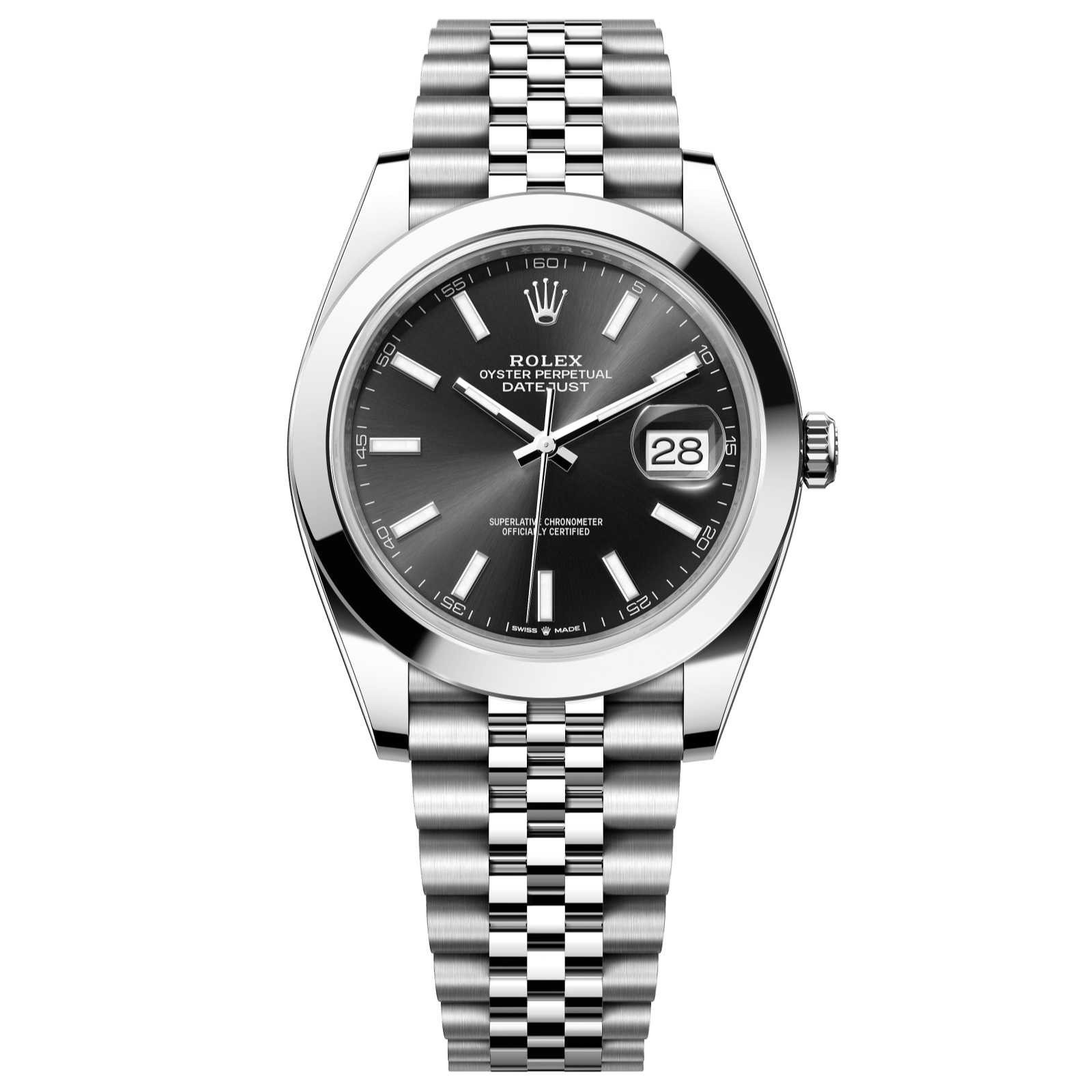 Rolex Datejust 41 41 mm Bright Black Dial Oystersteel  Jubilee Bracelet 126300-0012 - WATCHXNYC