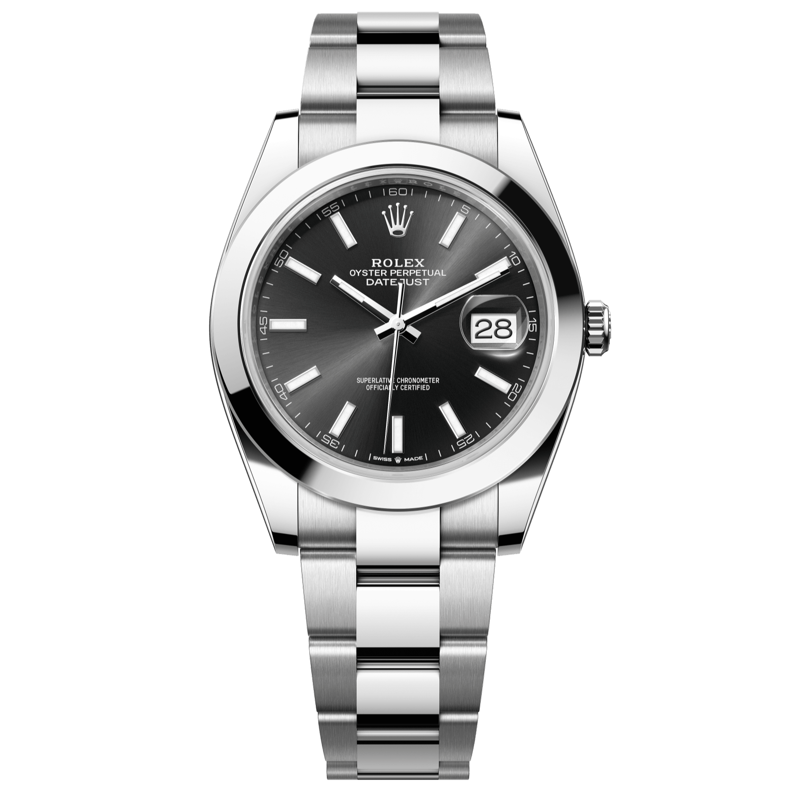 Rolex Datejust 41 41 mm Bright Black Dial Oystersteel Oyster bracelet 126300-0011 - WATCHXNYC
